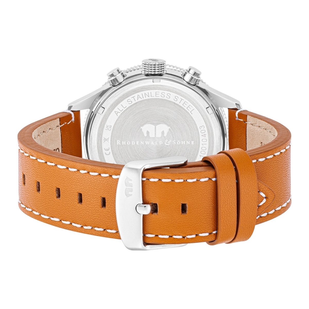 Rhodenwald & Söhne Chronograph Karthago II silber Karthago II, mit Echtleder-Armband – Bild 4 von 5
