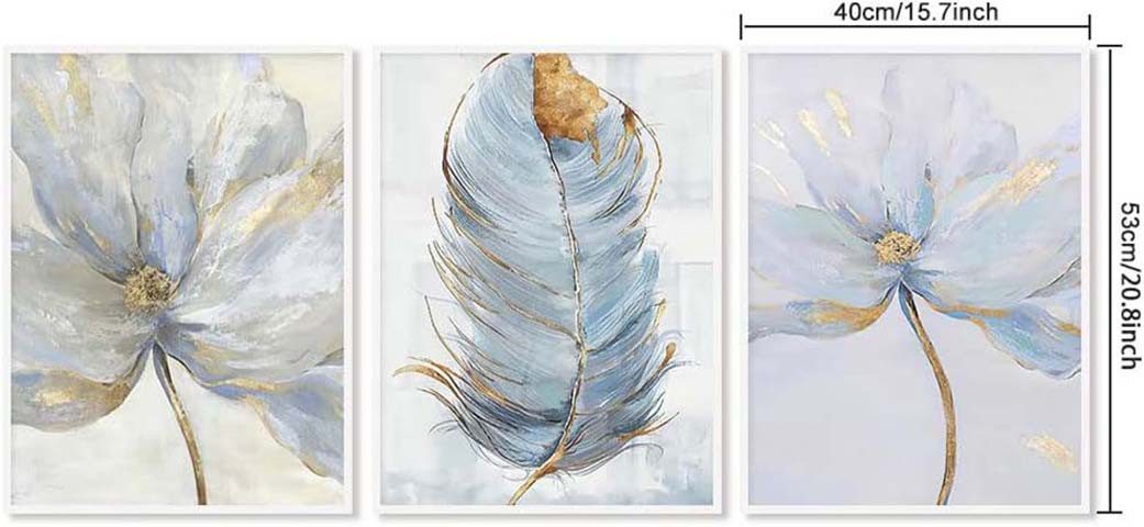 trends for living Wandbild 3er Set Leinwandbilder nordic Blumen abstrakt Wa günstig online kaufen