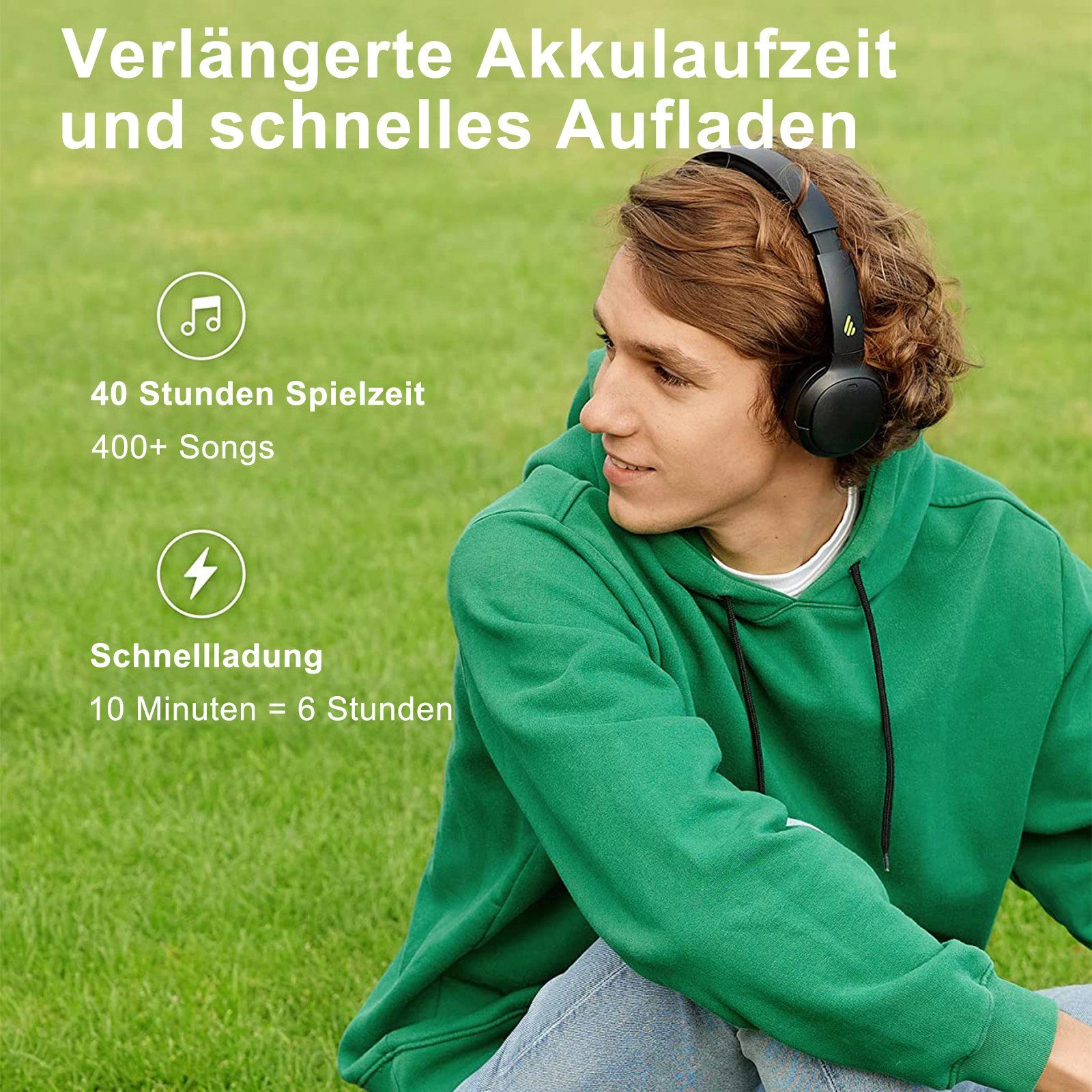 Edifier® WH500 On-Ear-Kopfhörer (Voice Verdoppeln weiß Assistant, Sie Verbindungen) Ihre