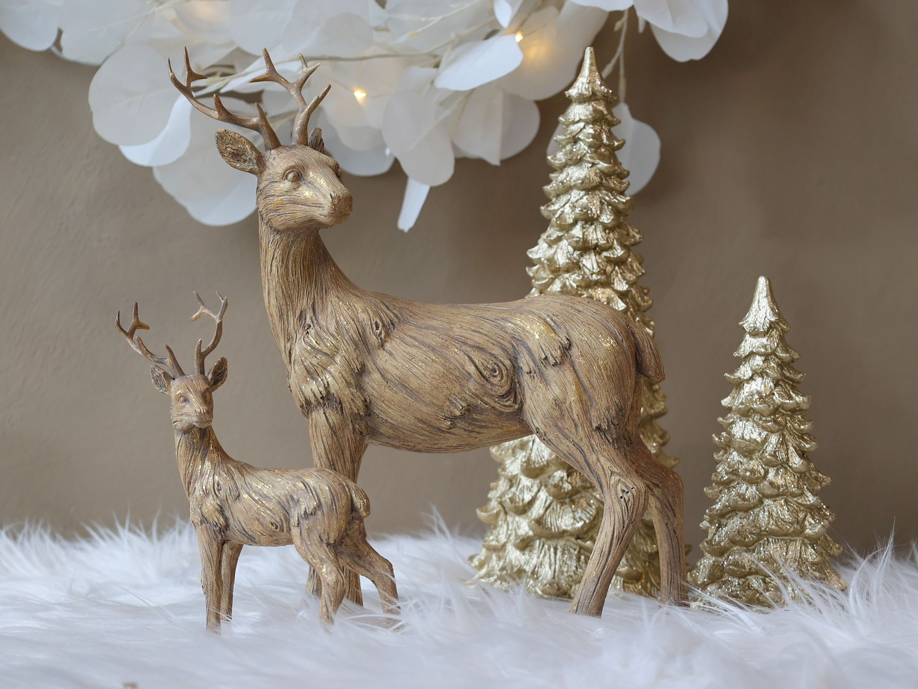 Chic Antique Weihnachtsfigur Hirsch Hirschfigur Tierfigur H29xL23cm Deko Weihnachtsdeko Chic