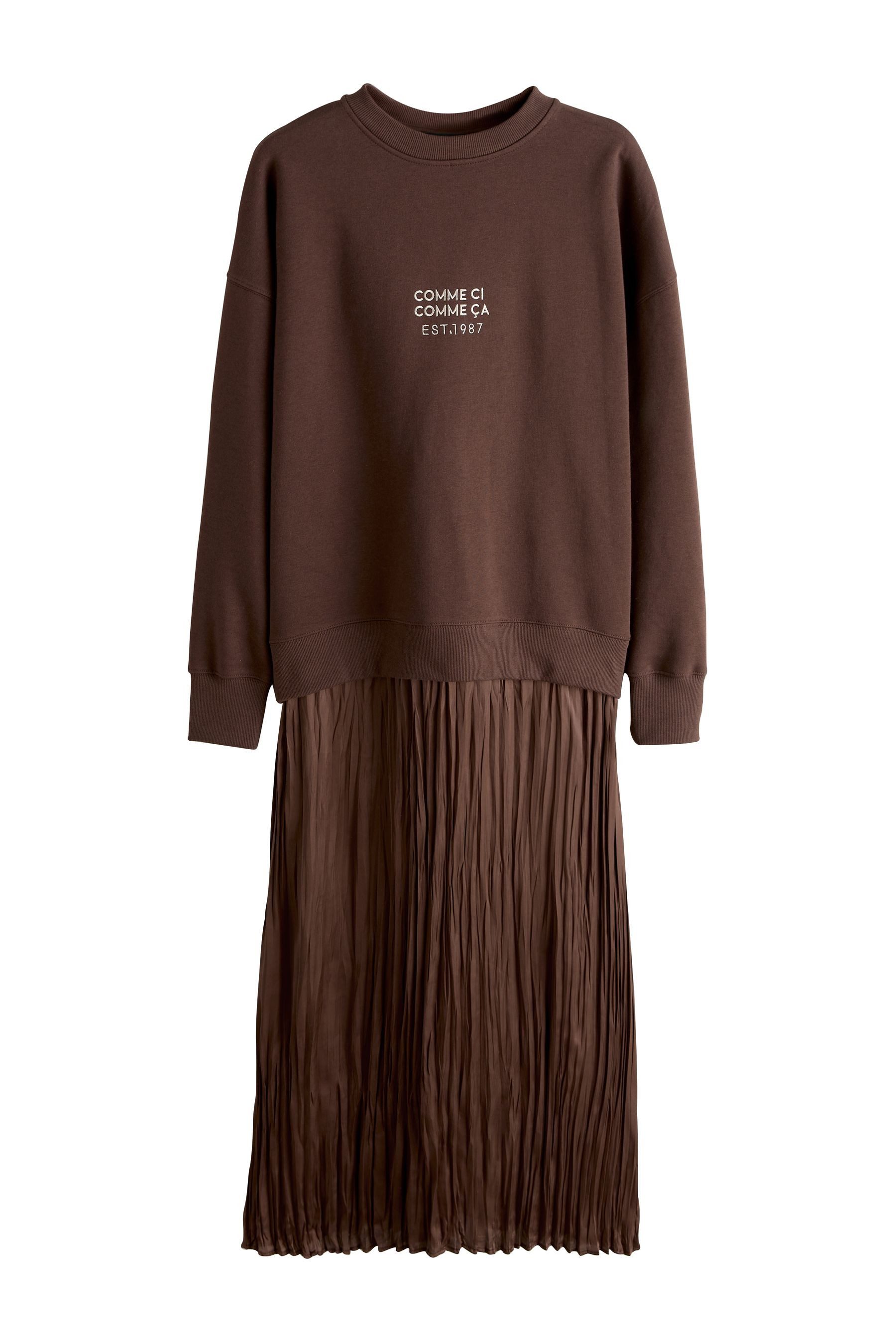 Next Midikleid 2-in-1 Pullover-Satinmidirock mit weichem Griff (1-tlg) günstig online kaufen