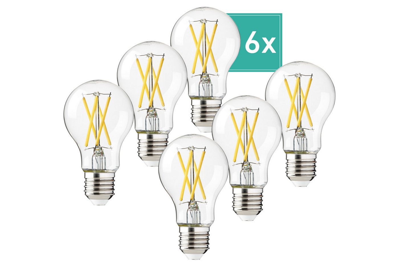 Oktaplex lighting LED-Leuchtmittel LED Glühbirne LED Leuchtmittel, E27, 10724, 2700K 806lm 3,8W LED Filamente