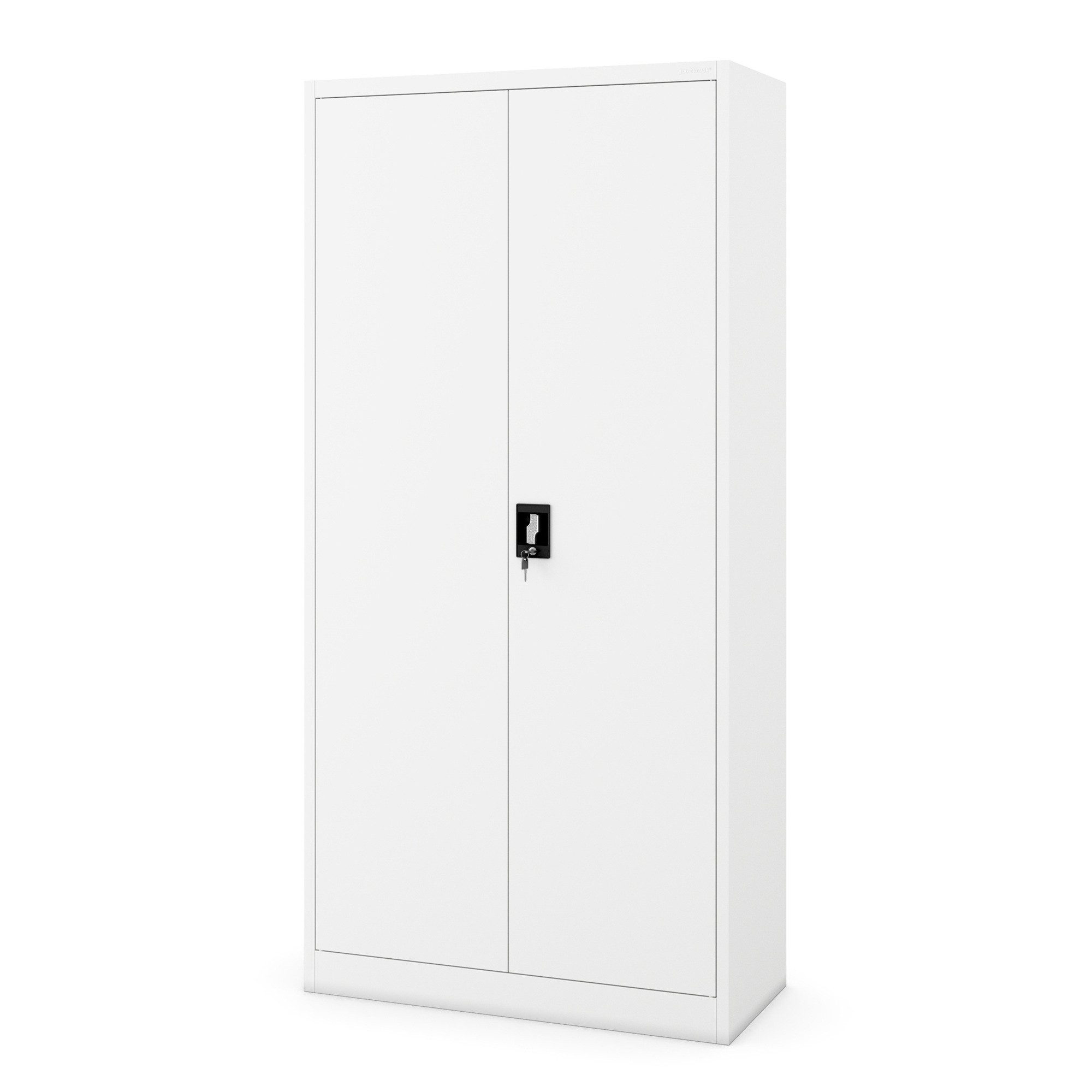 Jan Nowak Mehrzweckschrank Metall Mehrzweckschrank 90 cm DAWID 3 Zonen abschließbar Stahl (Putzschrank Büro Garderobe Sozialraum Kleiderstange Schlüssel, 0,6 mm 185 x 90 x 45 cm Wandmontage Schloss 2 Schlüssel robust) 3 Zonen Halbablage Driegelpunkt-Schloss langlebig 13 Farben