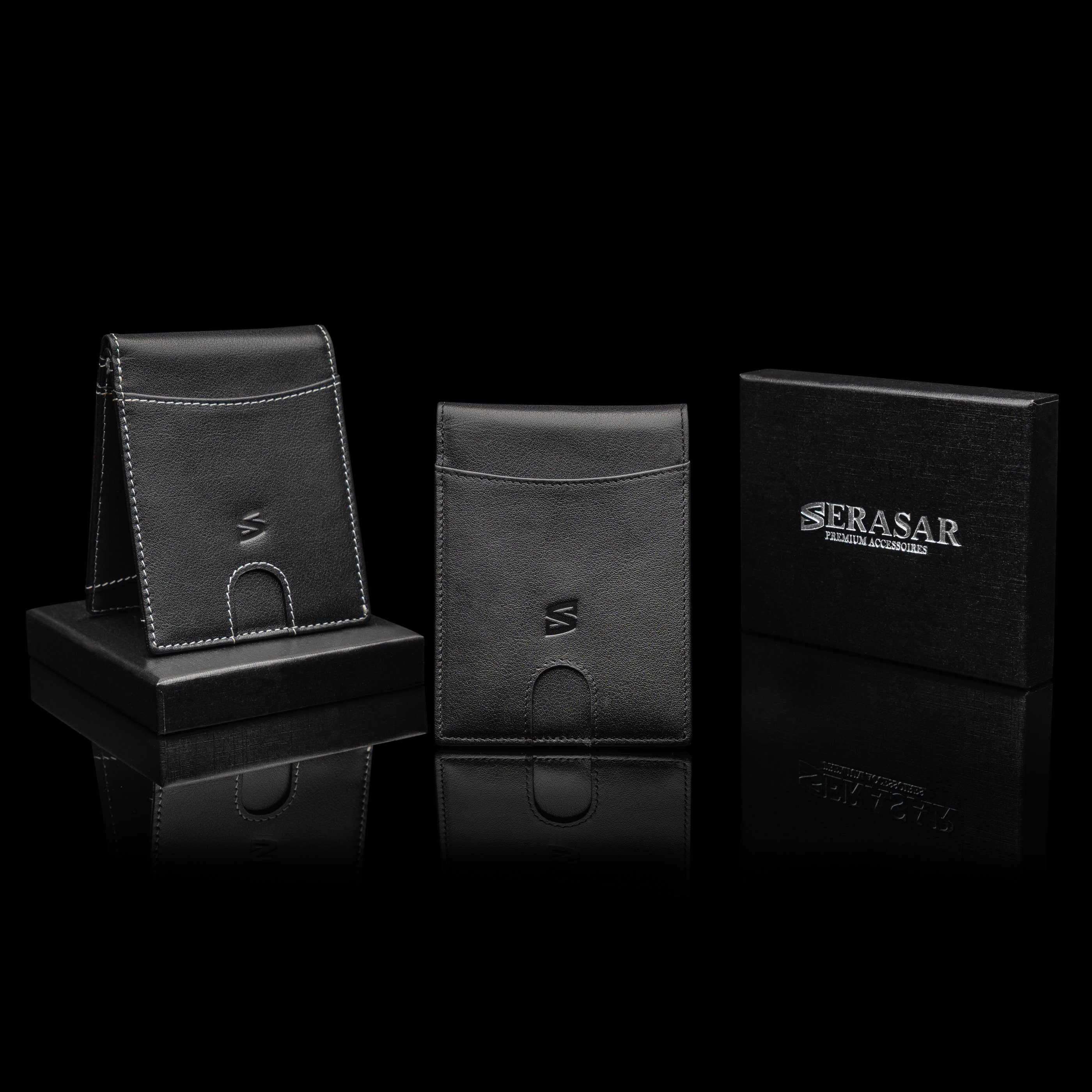 "Clever" Wallet ohne Geschenkbox mit (1-tlg), inkl. Münzfach SERASAR Geldbörse Schwarz ohne Münzfach RFID-Schutz
