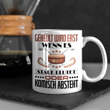 Trendation Tasse Eishockey Tasse Geschenk für Eishockey-Spieler Geschenkidee Geheult Wi