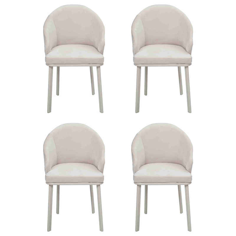 JVmoebel Esszimmerstuhl Weiß 4x Stühle Esszimmer Modern Stuhle Holz Design neu (4 St), Made in Europa