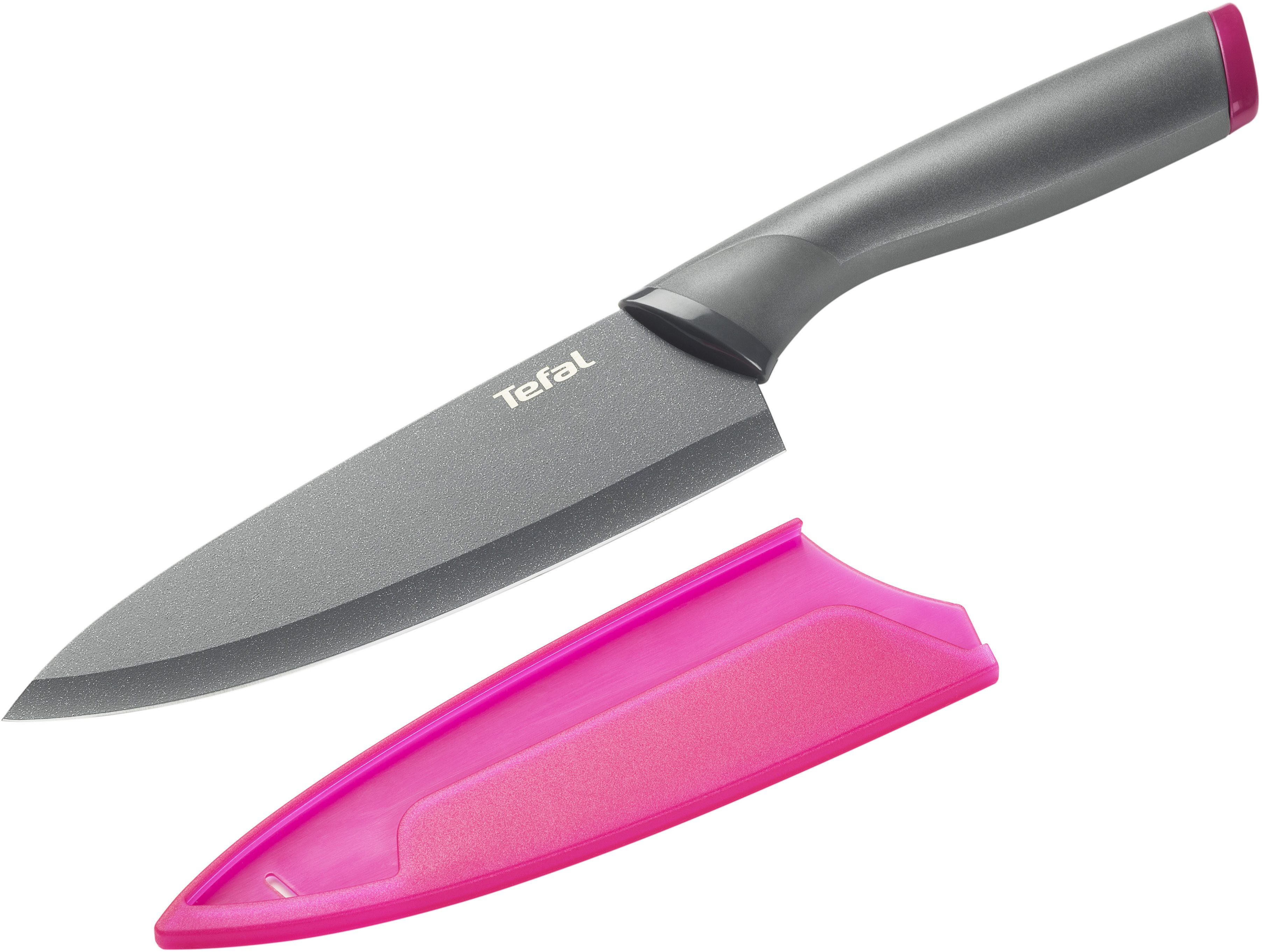 Tefal Kochmesser Fresh Kitchen, 15 cm, Klingen aus rostfreiem Stahl, Titan-Versiegelung, Klingenschutz