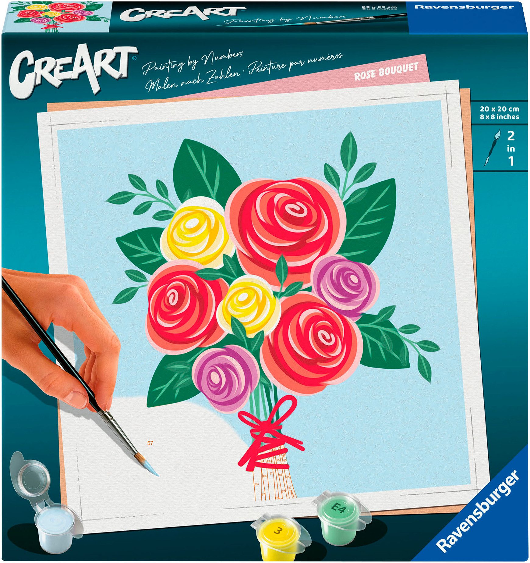 Ravensburger Malen nach Zahlen CreArt, Rosenstrauß, für Erwachsene; Made in Europe