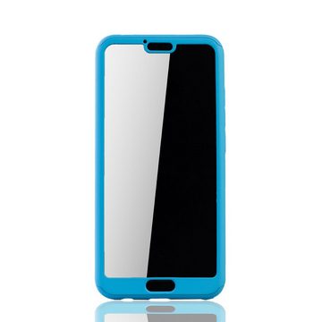König Design Handyhülle Huawei Honor 10, Huawei Honor 10 Handyhülle 360 Grad Schutz Full Cover Blau