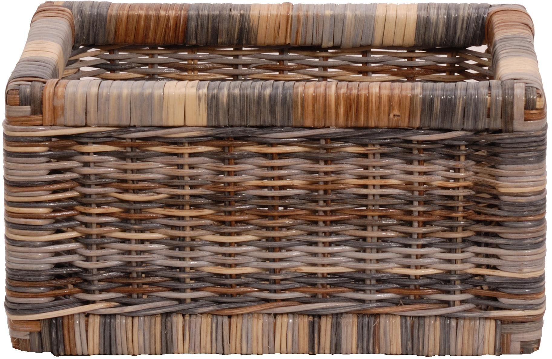 Krines Home Regalkorb Set/2 Regalkorb Aufbewahrungskorb geflochten Rattan (Klein-Mehrfarbig) (2-teiliges Set), Korbset Aufbewahrung Regal Schrankkorb Korb, ca. 20 x 32 x 17,5 cm