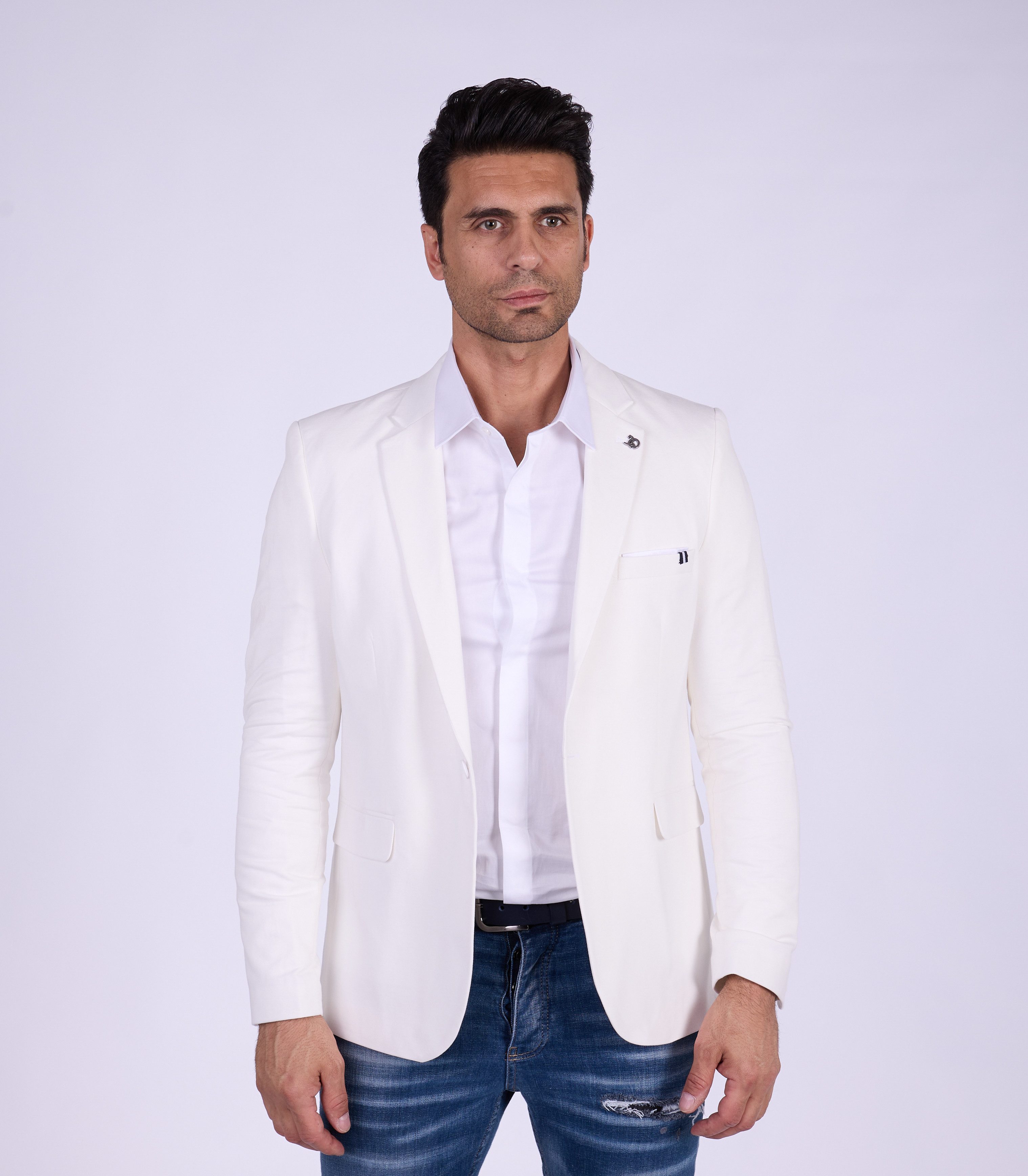 Denim Distriqt Jerseysakko Sportliches Herren SLIM FIT Jersey Sakko mit Str günstig online kaufen