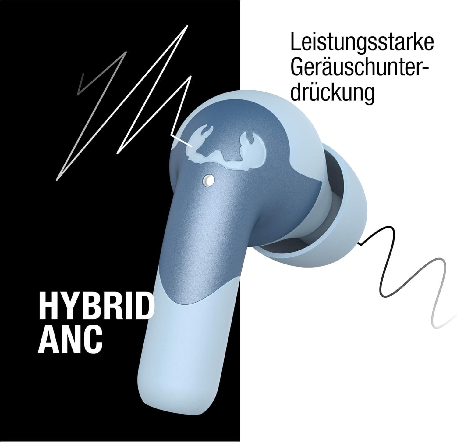 Fresh 'n Rebel Bluetooth Kopfhörer mit ANC, 34h Akku, IPX4, Mikrofon In-Ear-Kopfhörer (Bluetooth 5.3 Technologie garantiert schnelle Verbindung, geringe Latenz und stabile Übertragung mit allen Geräten., Kabelose Noise Cancelling Kopfhöre mit ENC Bluetooth 5.3 Touch Control)