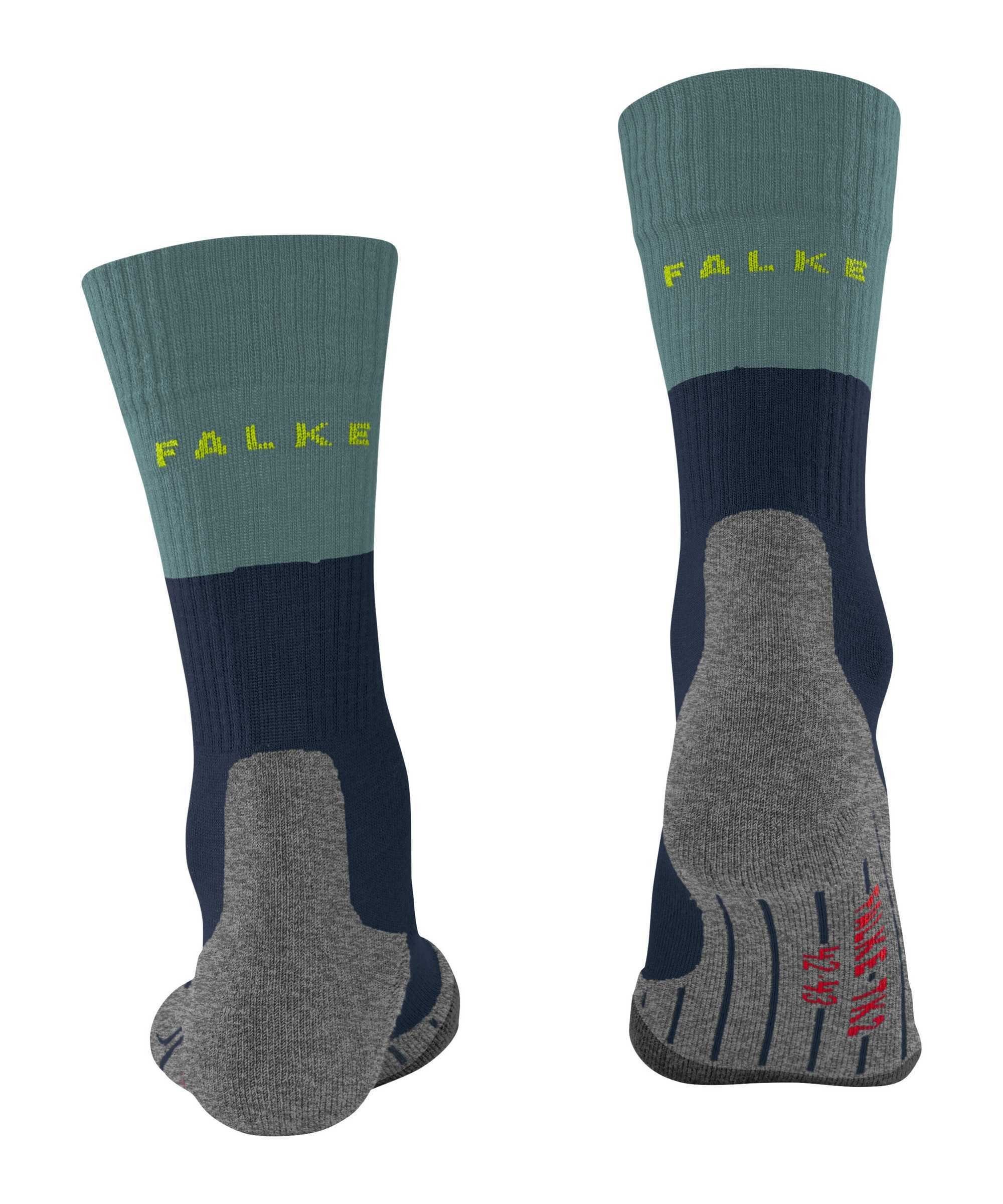FALKE Sportsocken Grau/Blau - Socken Trekking (Marine) Socken Herren Polsterung TK2