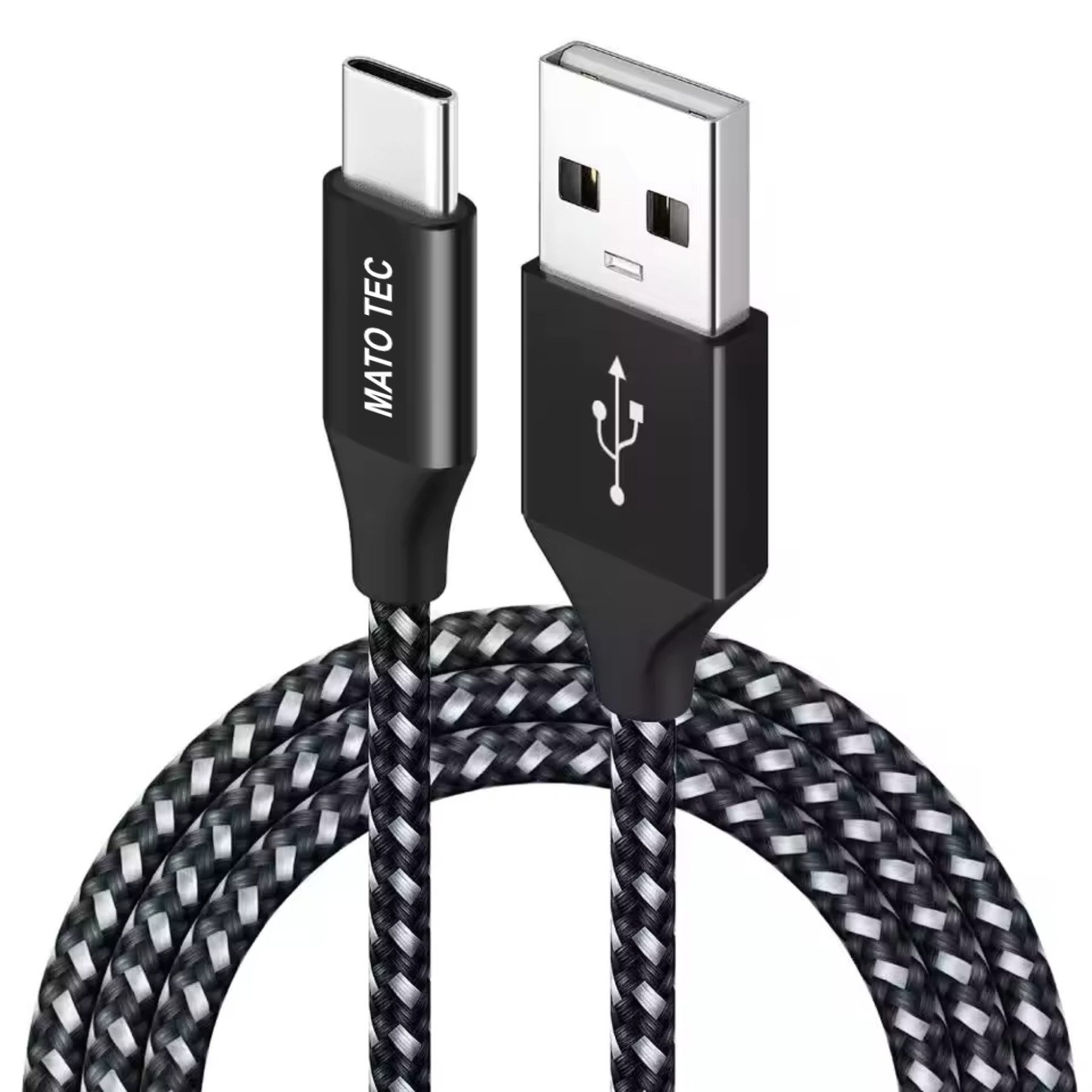 Alpha Electronics USB C Datenkabel SCHNELL Ladekabel für Samsung usw.- mehrere Längen USB-Kabel, USB-C, USB Typ A (200 cm), Schwarz, Rot, Silber, Blau