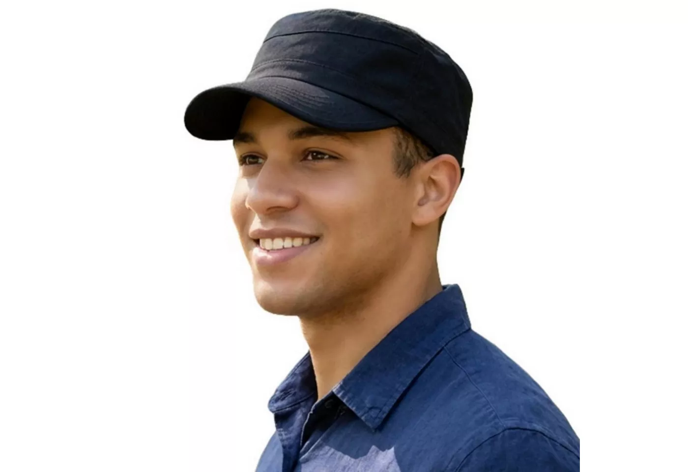 LuxusKollektion Army Cap Cap Militär Herren Damen Verstellbar Flat Einheitsgröße B1# Schwarz