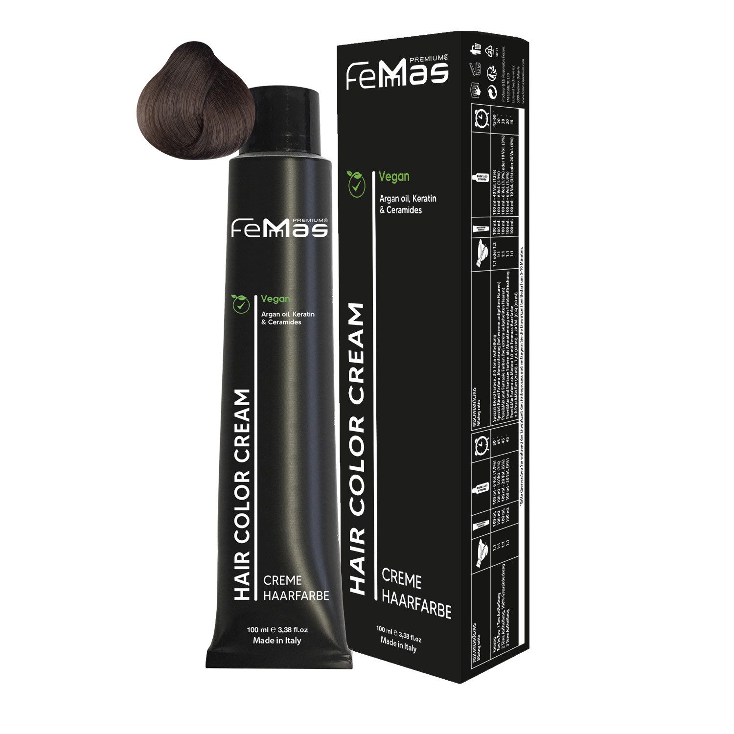 Femmas Premium Haarfarbe FemMas Hair Color 100ml Haarfarbe Mittelblond Ultra Intensiv 7.00