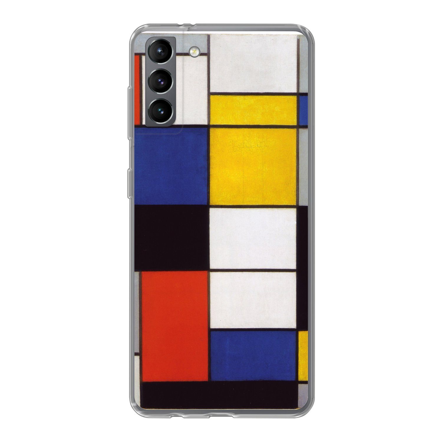 MuchoWow Handyhülle für Samsung Galaxy S21 Plus Komposition A - Piet Mondrian, Phone Case, Silikon, Schutzhülle Dünn