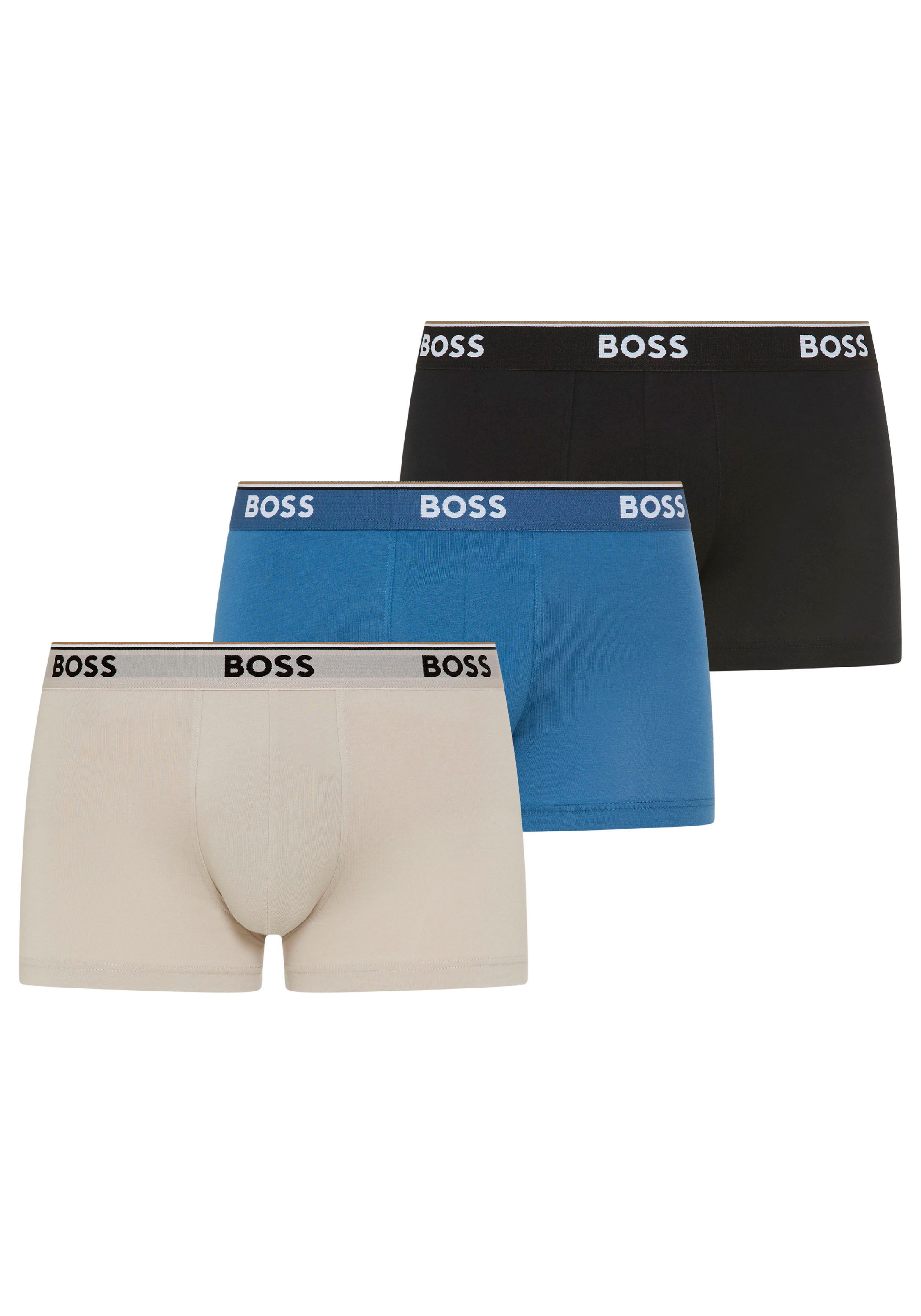 BOSS Trunk (Packung, 3-St) aus Stretch-Baumwolle mit Logo-Bund, mittlere Bundhöhe