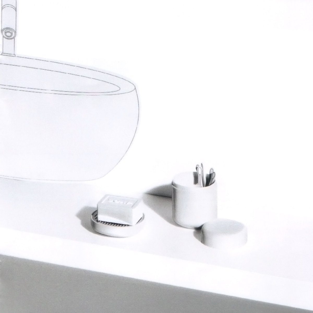 Alessi Zahnputzbecher Zahnbürstenhalter BIRILLO, weiß