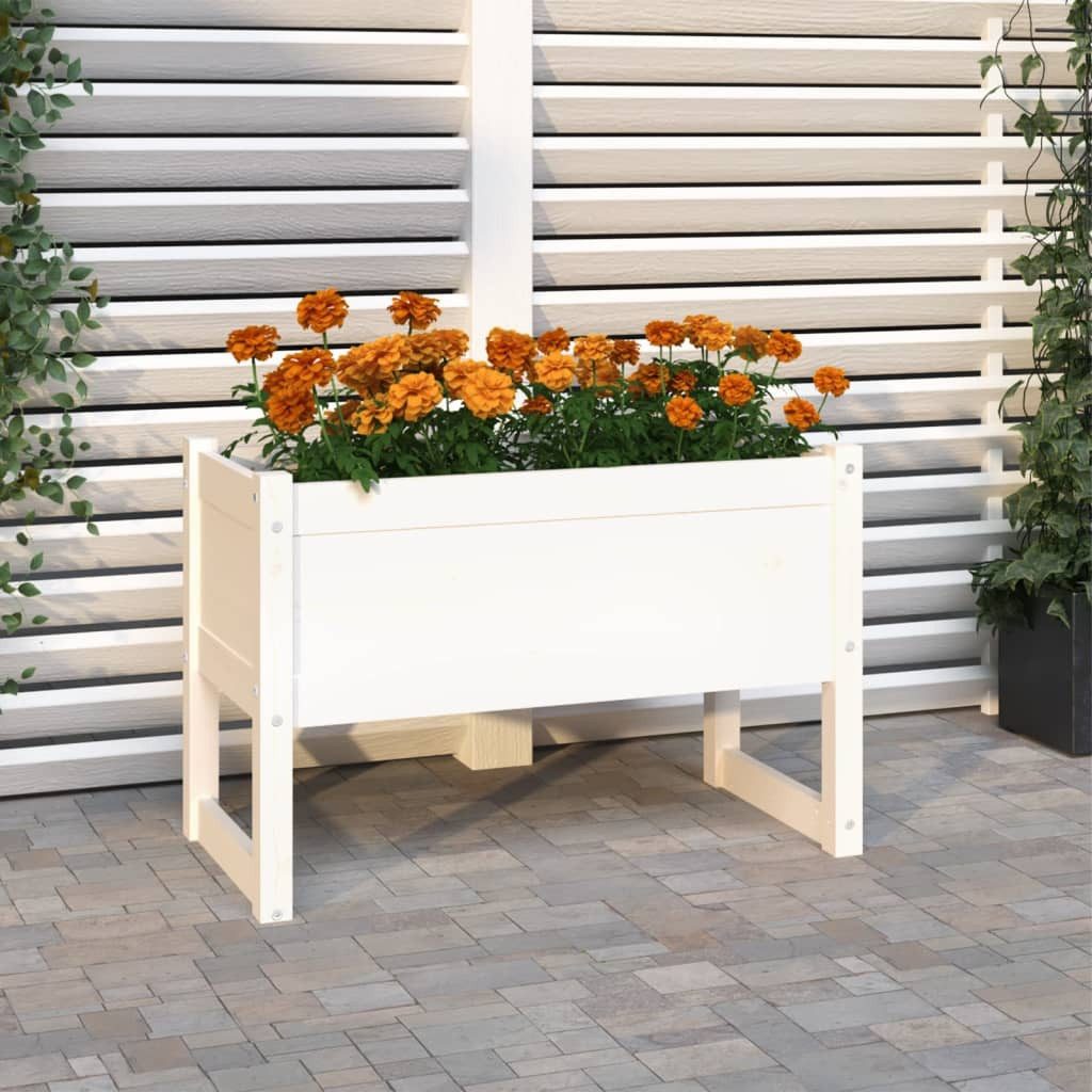 Thumbnail - vidaXL Pflanzkübel Pflanzkübel Blumenkübel Pflanzcontainer Pflanzgefäße Weiß 78x40x52 cm