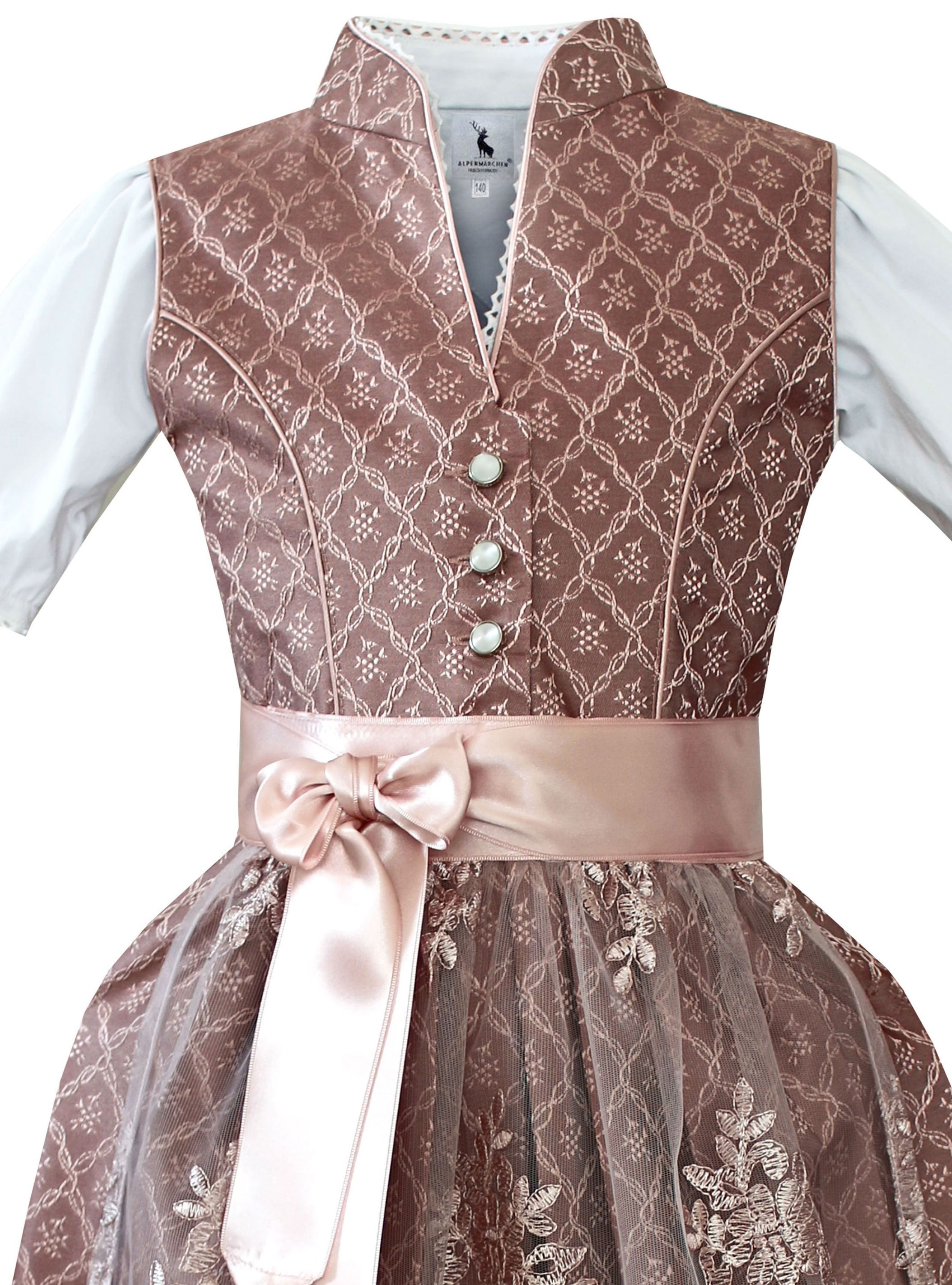 Alpenmärchen Dirndl Kinderdirndl Nova in Rosa - ALM-K954 – Bild 2 von 3