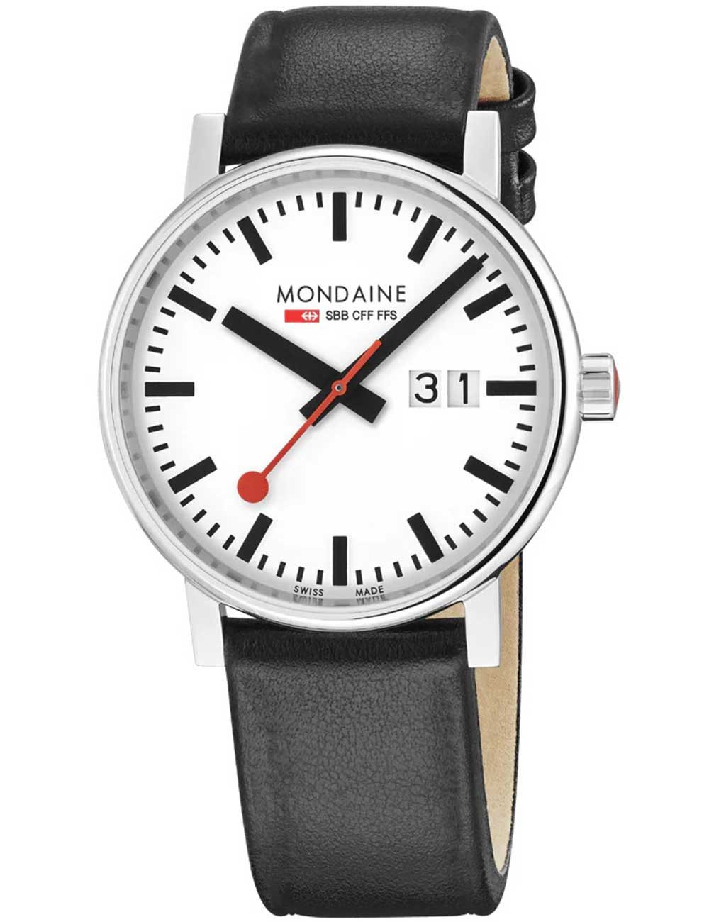 MONDAINE Quarzuhr Mondaine MSE.40210.LBV Herrenuhr evo2 SBB Big-Date 40mm 3ATM Mondaine MSE.40210.LBV Herrenuhr evo2 SBB Big-Date 40mm 3ATM