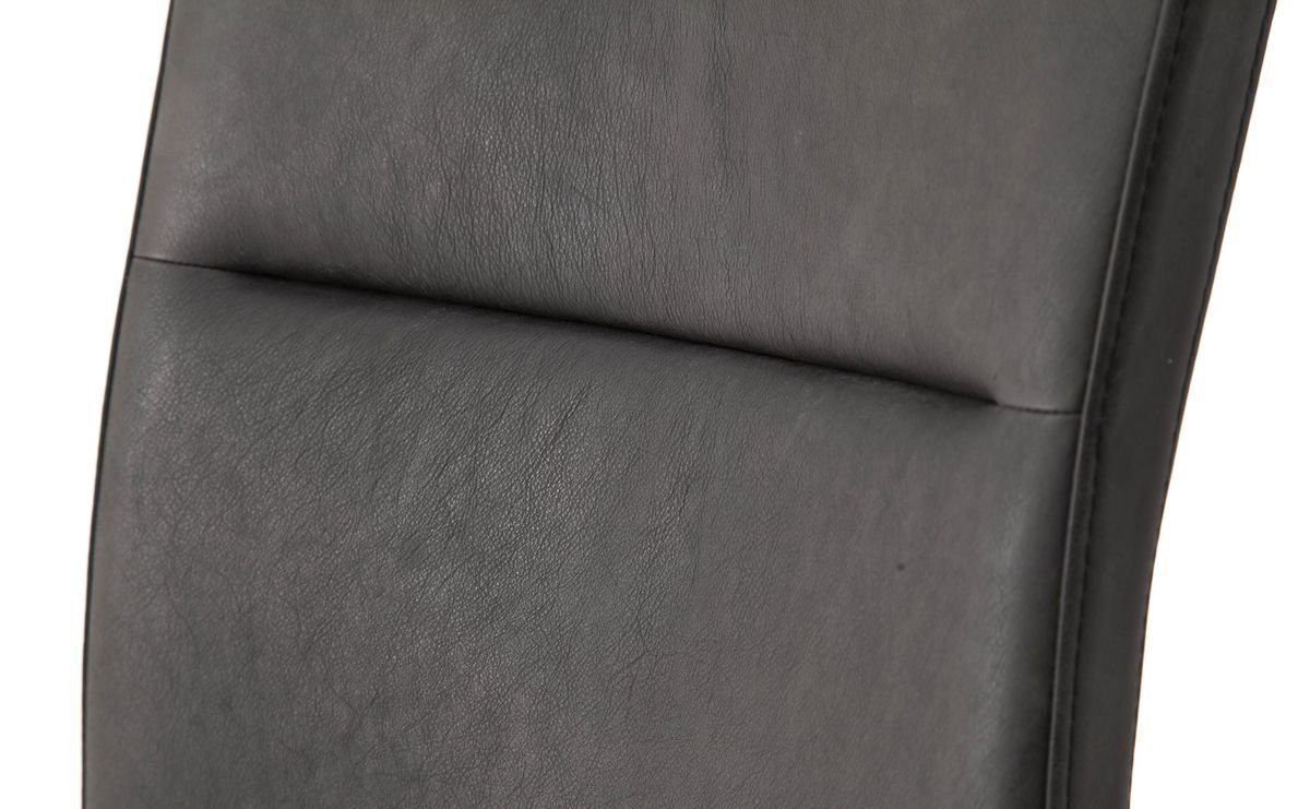 Stühle Balkeneiche Silvio Zora + Bianco / vormontiert anthrazit Wohnzimmer-Set (Spar-Set, 143, expendio 9-St), grau Leder