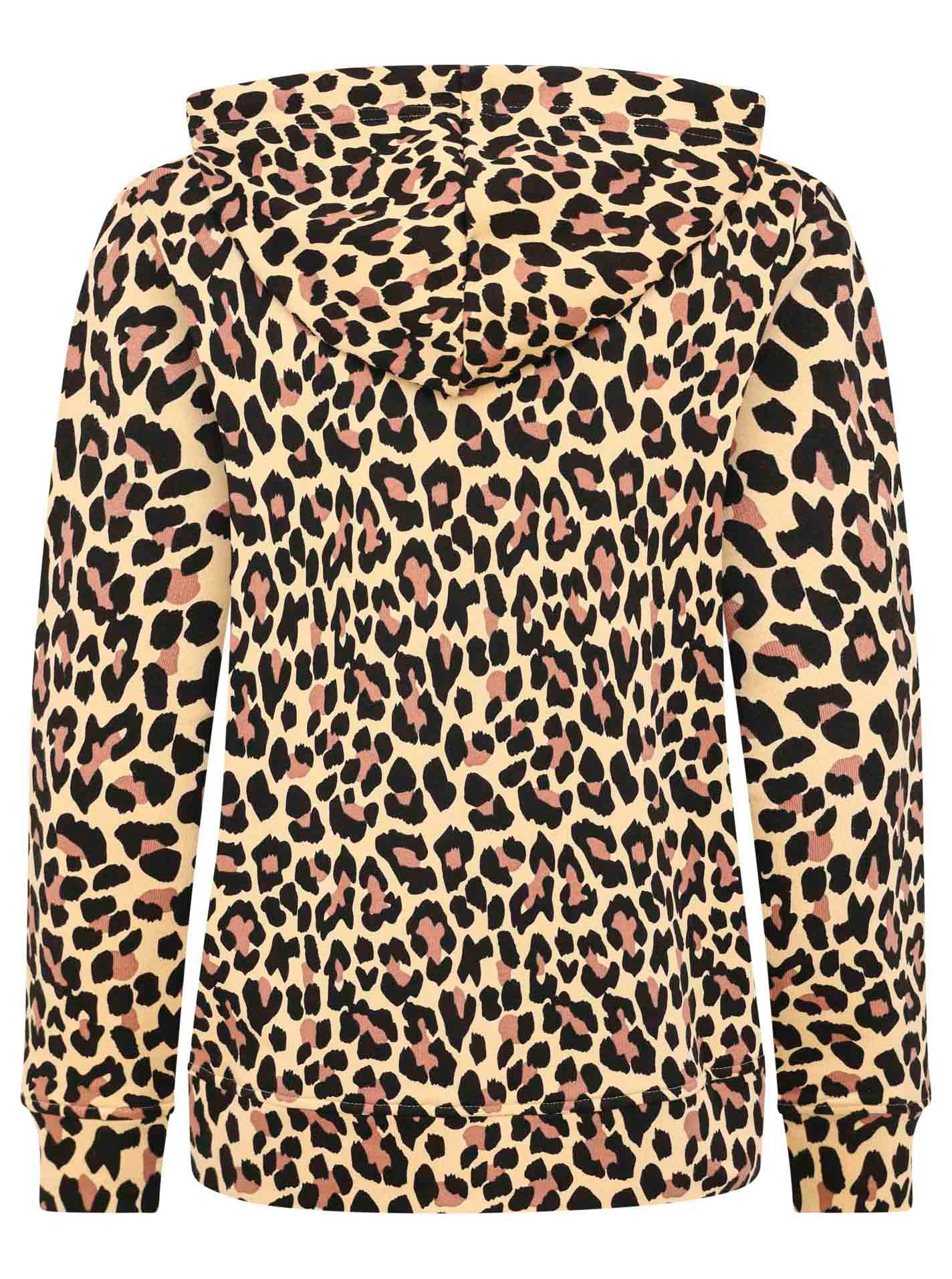 Zwillingsherz Hoodie "Leo AOP" Leo-Design, V-Ausschnitt, Kapuze – Bild 4 von 5
