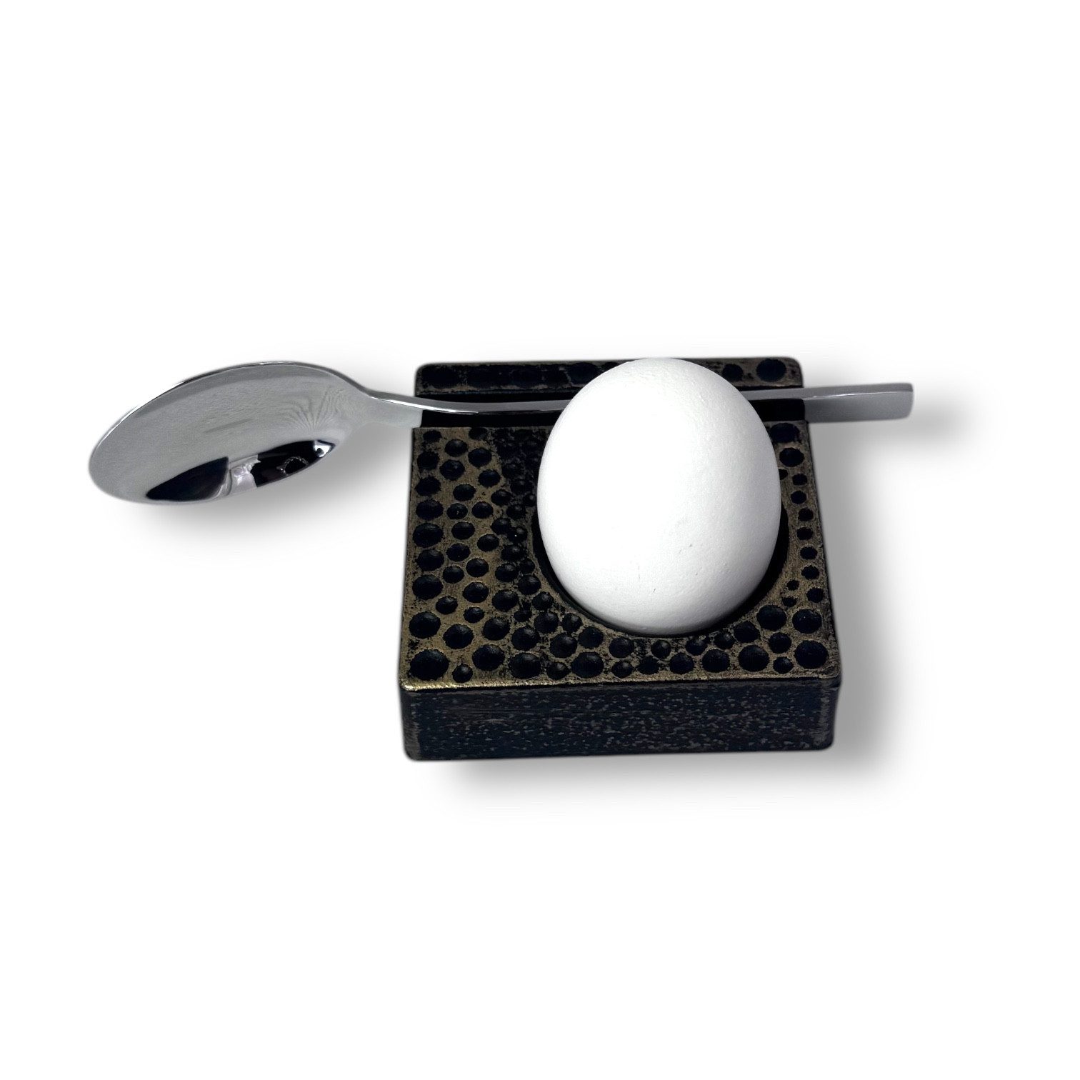 JA-UNENDLICH Eierbecher Tamago Eierbecher 2er Set mit Löffel, (Packung, 2 Eierbecher mit 2 Löffel), Eierbecher aus Gusseisen, Handgefertigt, stapelbar, stabil, farbenfroh