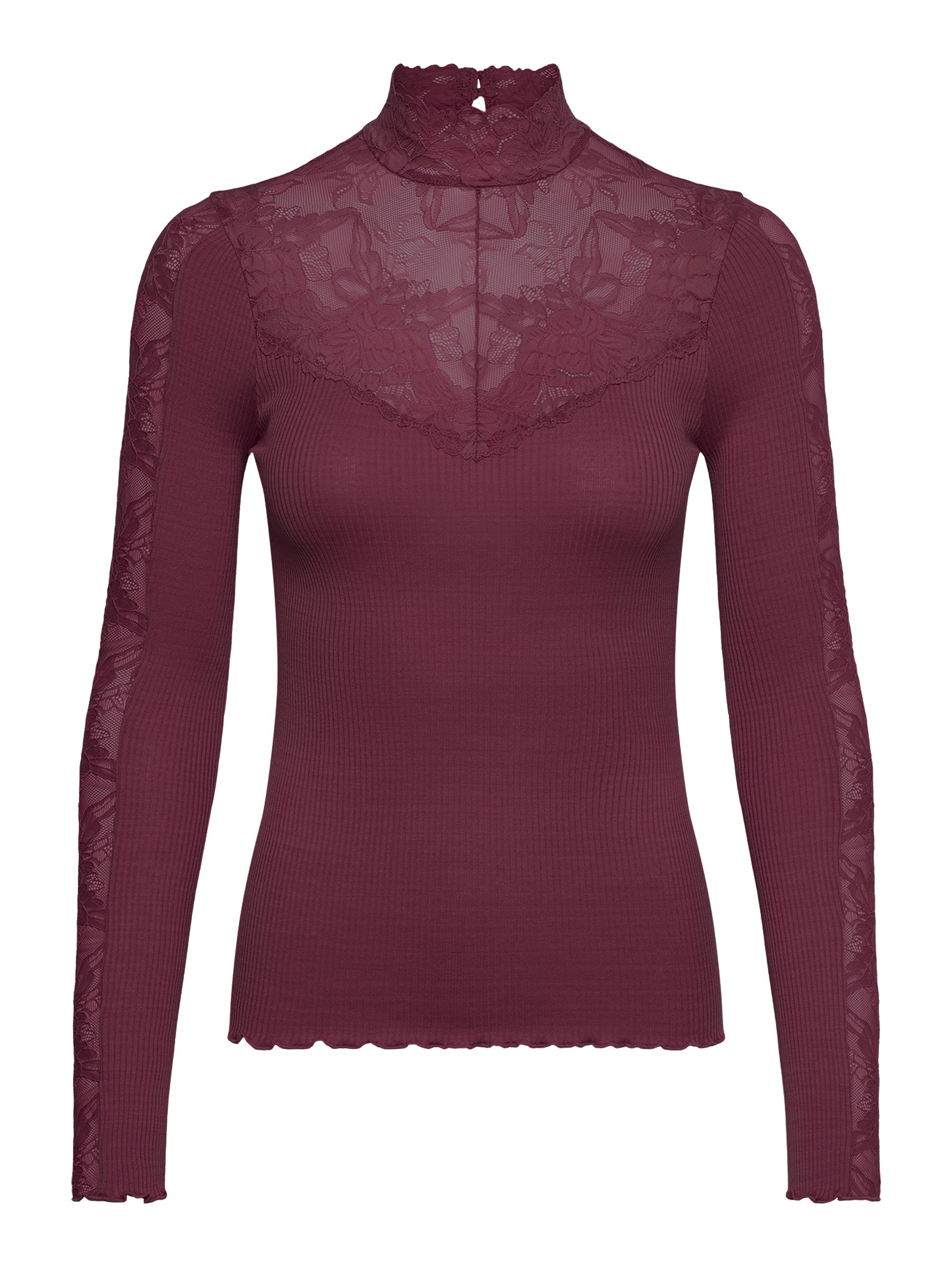 rosemunde Langarmshirt Beatha silk shirt mit Spitze, feminin, bequem, weich günstig online kaufen