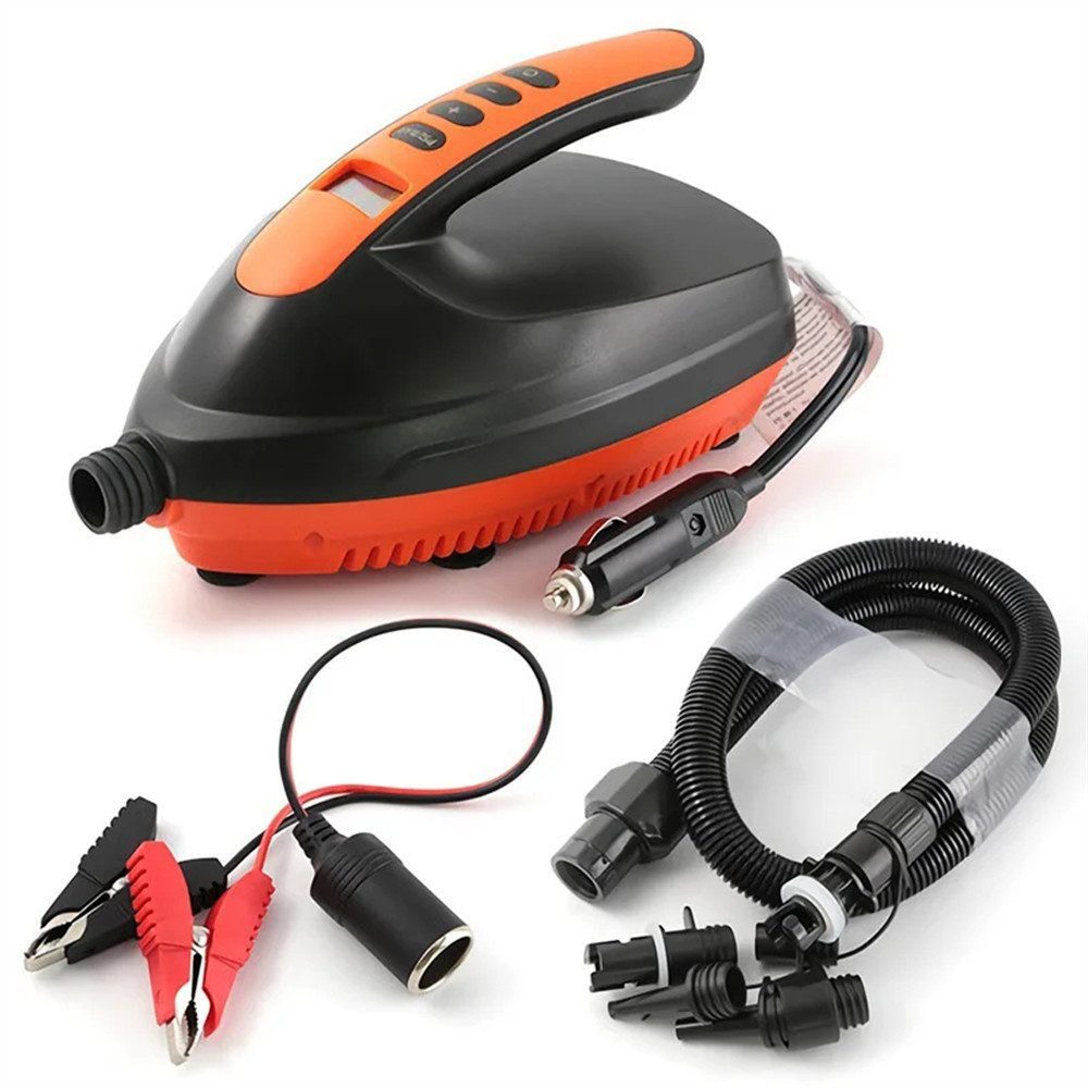 Insma Elektropumpe 16PSI Elektrische Luftpumpe Tragbar 12V Digital SUP-Elektropumpe, mit 3 Luftdüse für Paddle Board Kajak Luftmatratze