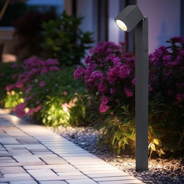 etc-shop LED Außen-Stehlampe, Leuchtmittel inklusive, Warmweiß, LED Garten Design Außen Steh Leuchte Stand Lampe GU10 Strahler