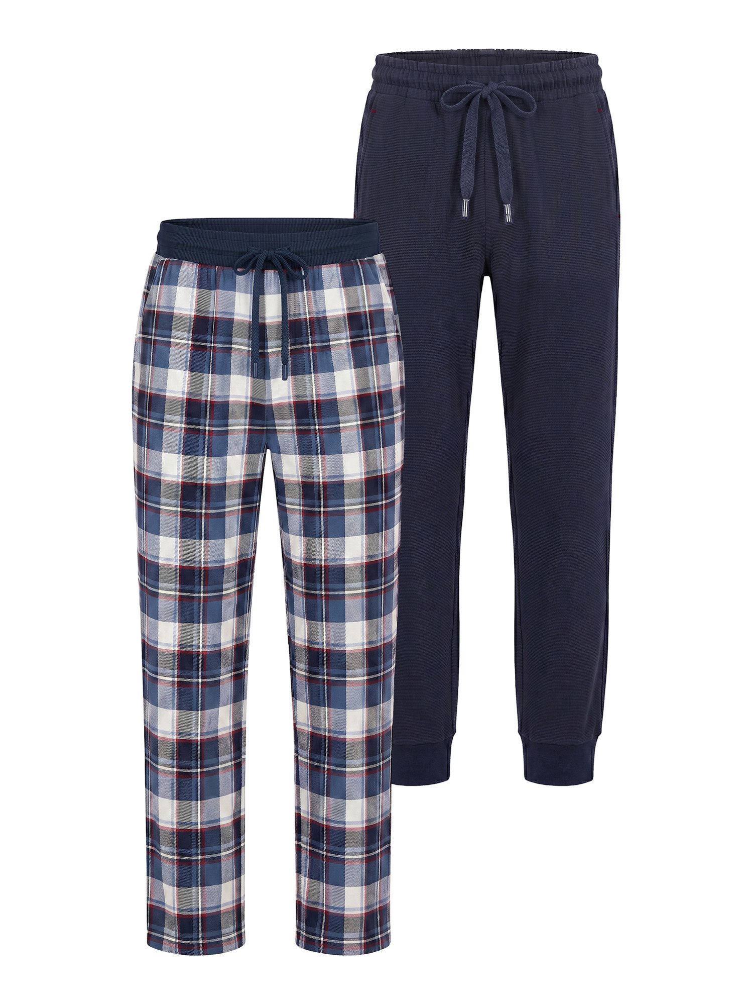 Phil & Co. Pyjamahose Classics (2-tlg) Schlafhose, Nacht Hose, Loungehose