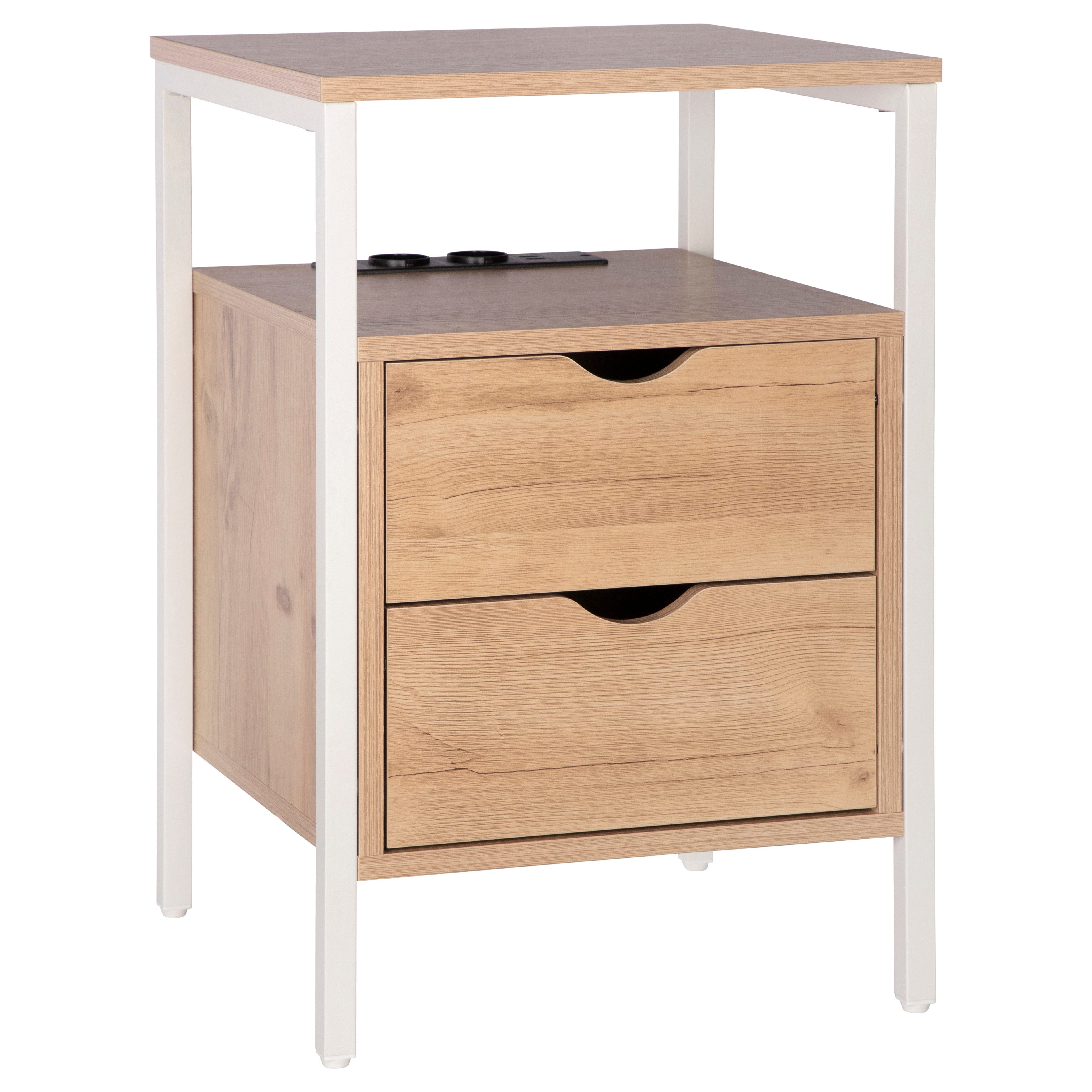 ONVAYA Nachttisch Beistelltisch mit Steckdosen ǀ mit USB-Anschlüssen und zw günstig online kaufen