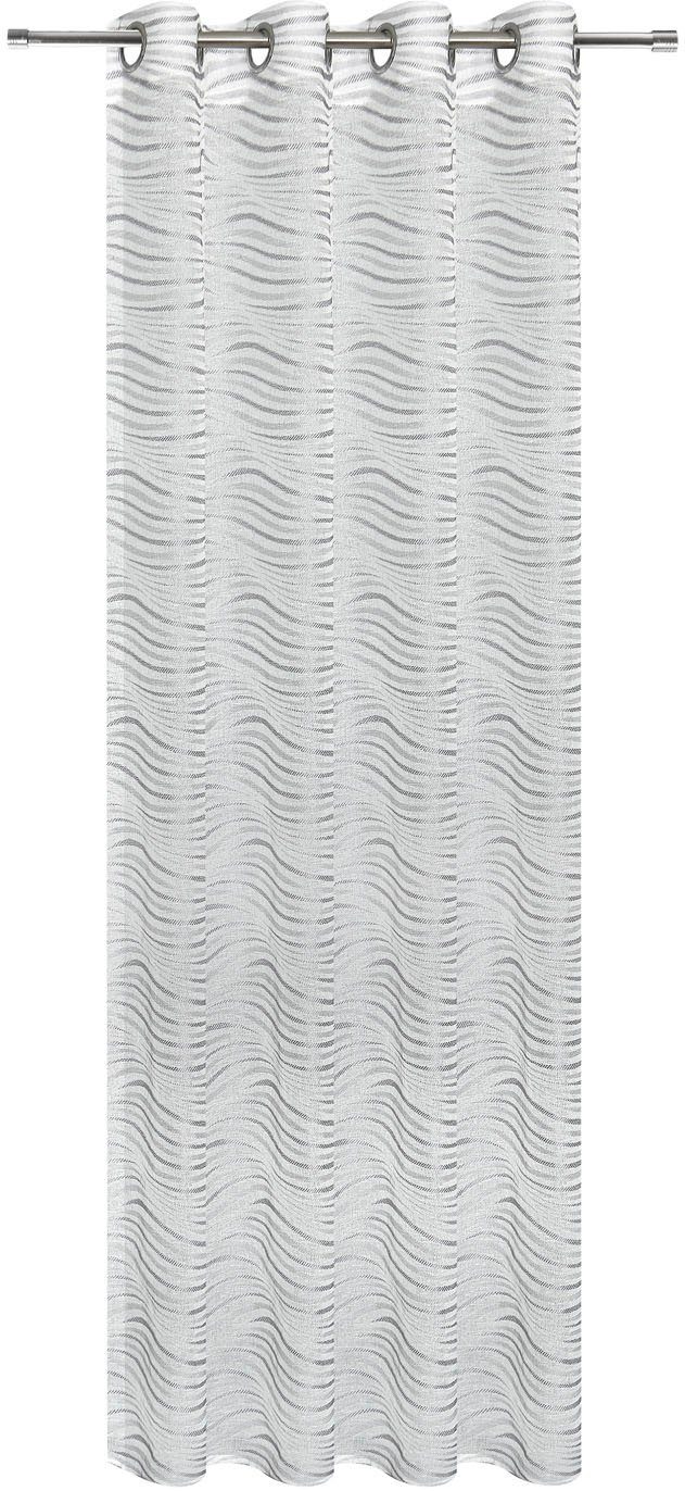 Moderner transparent, Aileen, (1 St), Gardine Wirkware, Gerster, Ösen mit Ösenschal Wellen