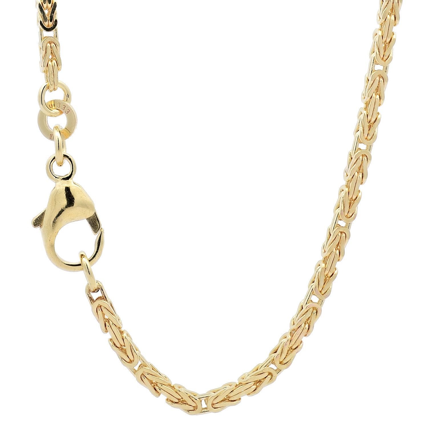 HOPLO Königskette Goldkette Königskette Armkette Breite 1,8 mm 19 cm 333-8 Karat Gold, Made in Germany
