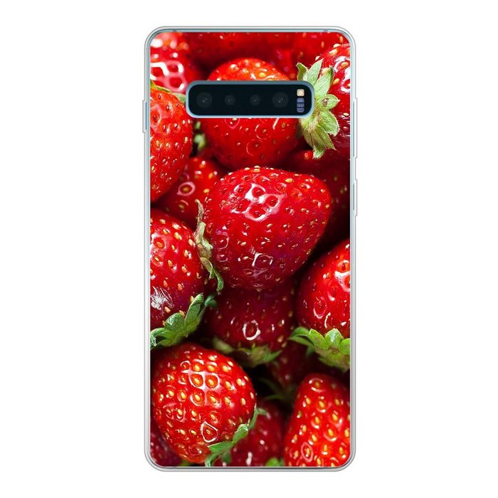 MuchoWow Handyhülle Erdbeere - Obst - Saatgut Phone Case Handyhülle Samsung Galaxy S10+ Silikon Schutzhülle