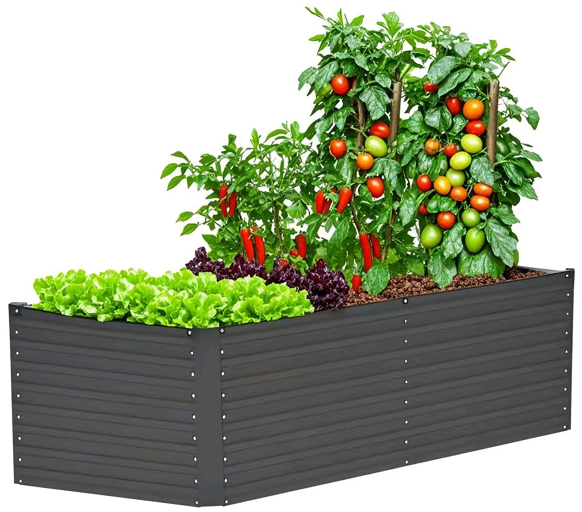 Hochbeet Emmy, bodenloses Gartenbeet aus verzinktem Stahl