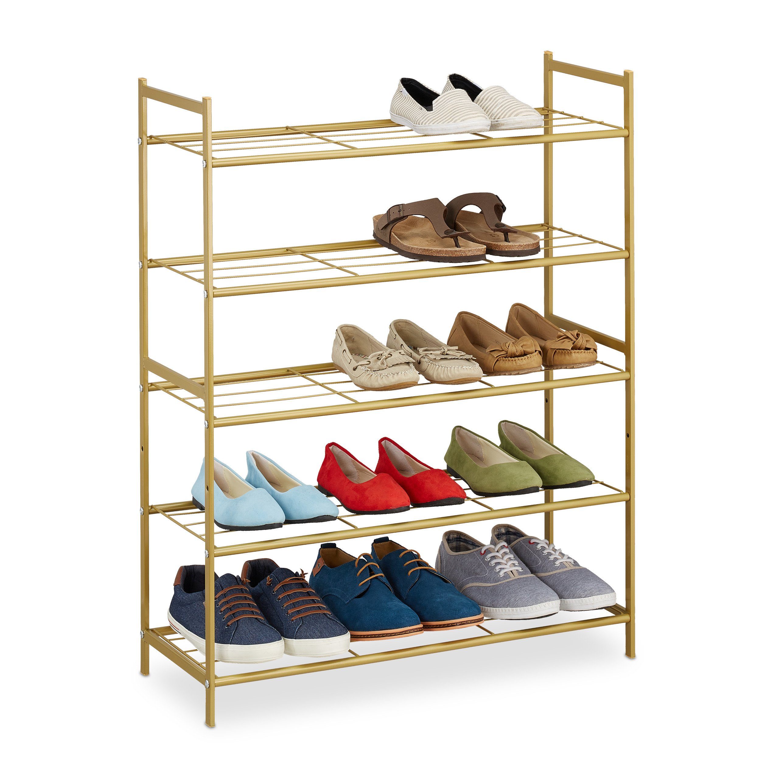 relaxdays Schuhregal Stapelbares Schuhregal 5 Ebenen, günstig online kaufen