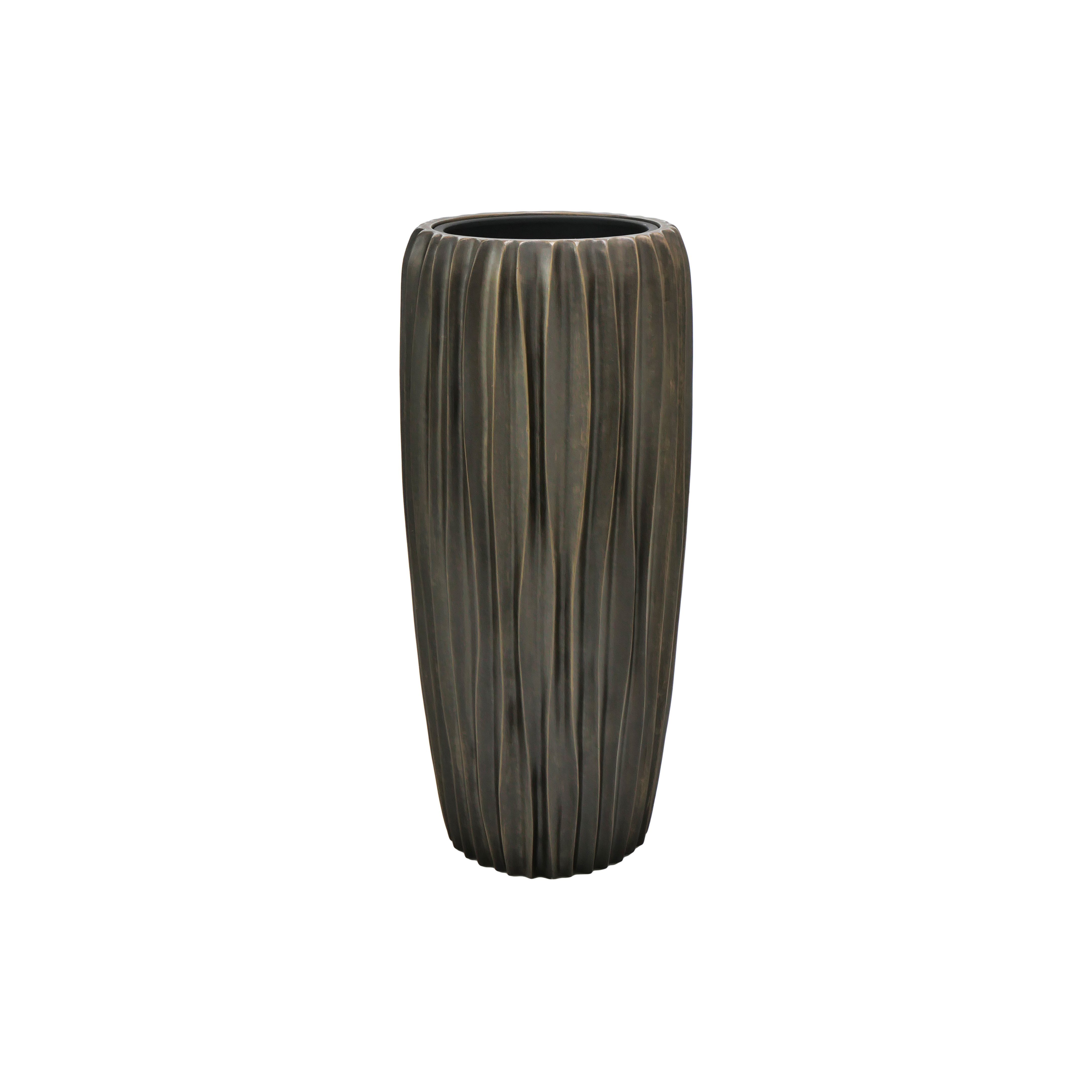 Flingora Bodenvase Minga, mit Einsatz - Fiberglas - Indoor - Kupferbraun - Höhe 75 cm