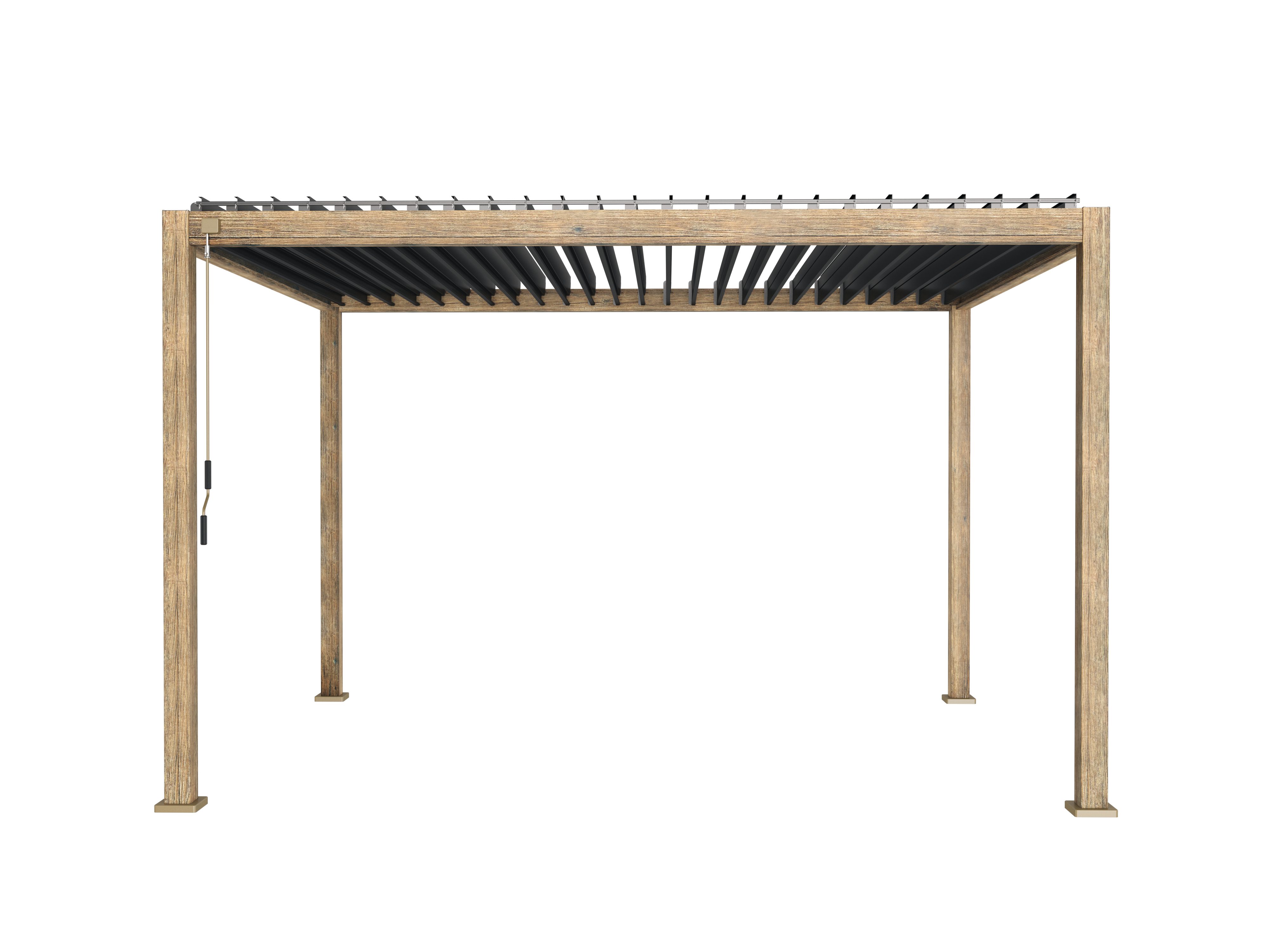Weide Pergola Weide AluStahl 3 x 4 Meter mit Holzoptik Pavillon anthrazit