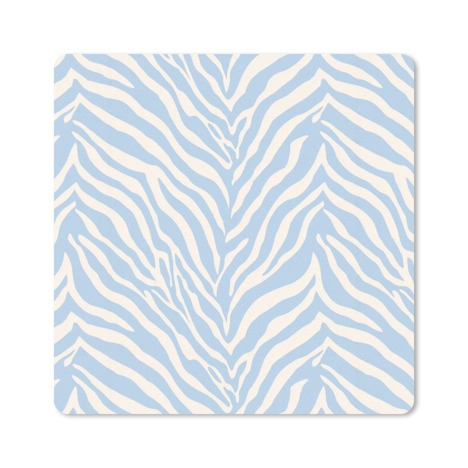 MuchoWow Mauspad Zebra - Motiv - Blau - Weiß (1-St), Mousepad, Schreibtisch Zubehör, Deko, 20x20 cm
