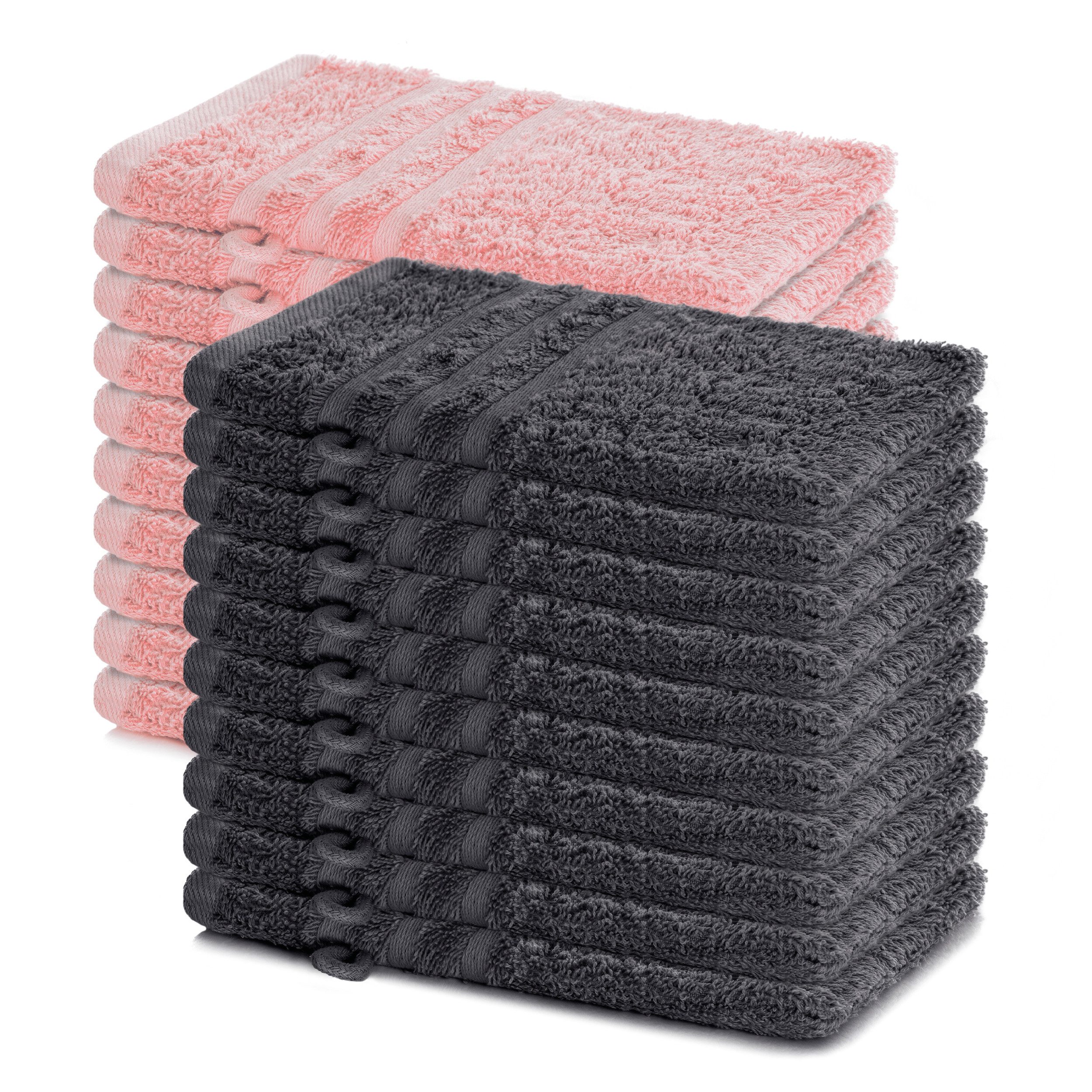 Lavea Waschhandschuh 20er Set Waschhandschuhe, 15 x 21 cm, Elena-Frottierserie, Waschlappen, (20-St), 500 g/m² Frottier, weich & saugstark, pflegeleicht