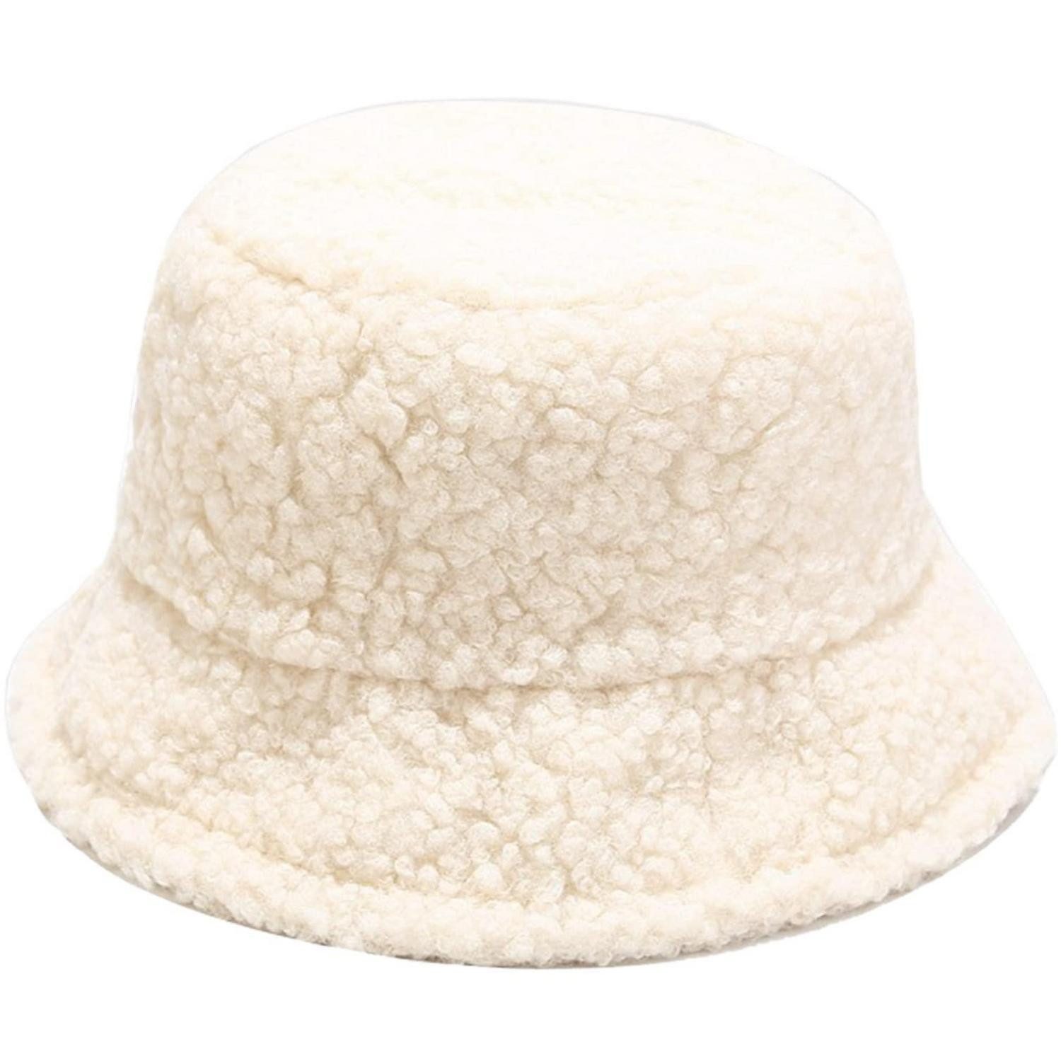 LuxusKollektion Fischerhut Fischerhut Damen Plüsch Kunstpelz 58 beige (1-St)
