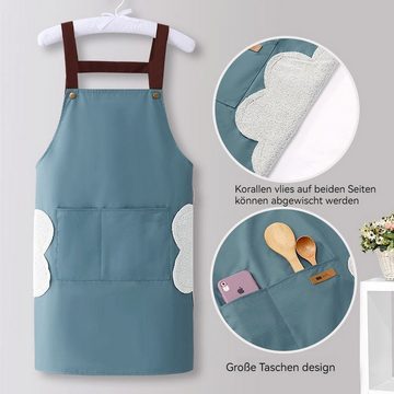 AUKUU Kochschürze Wasserdichte und ölbeständige einfache Schürze für, Damen ölbeständige und verschleißfeste Arbeitskleidung die zu