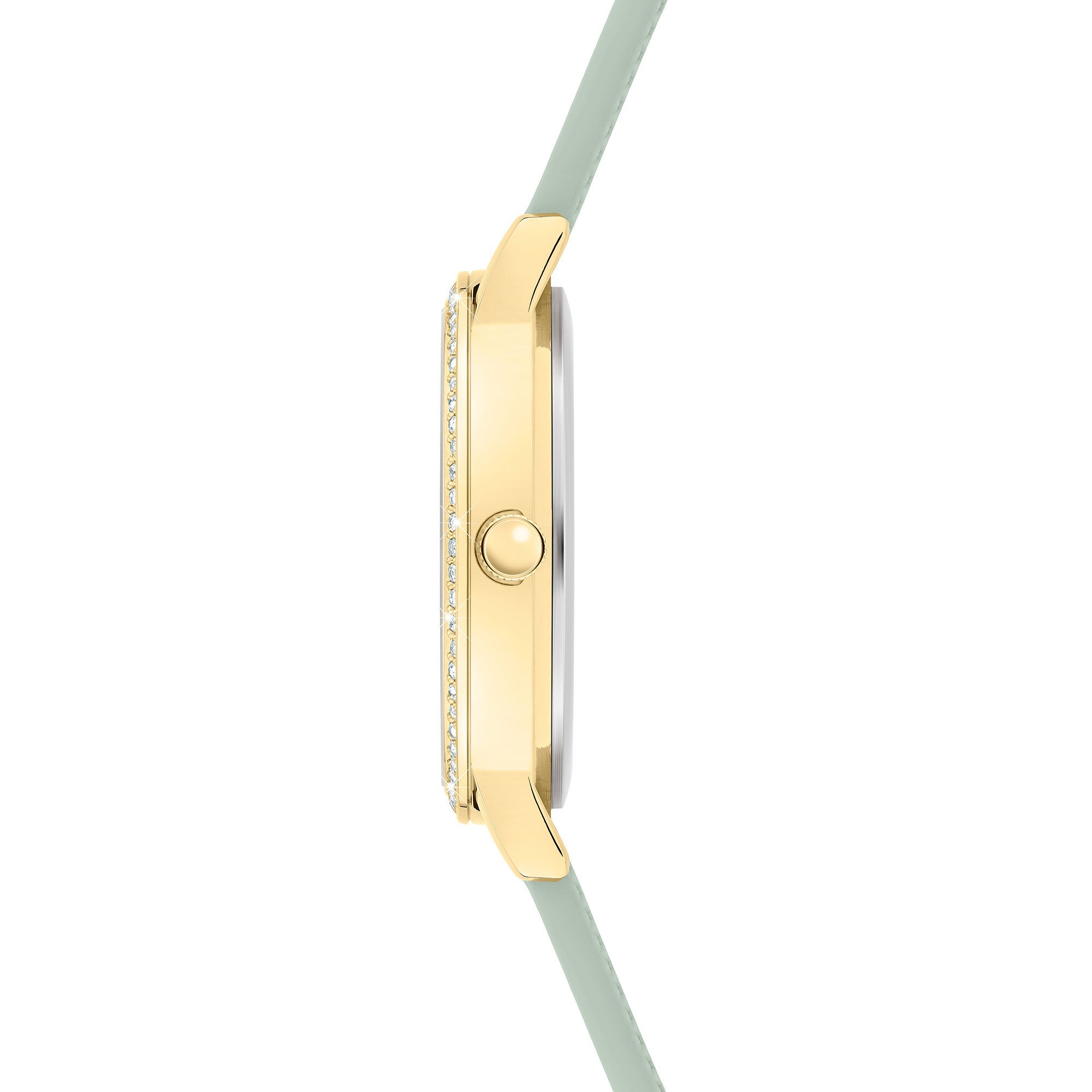 s.Oliver Quarzuhr Modern Shine SO-4575-PQ, Armbanduhr, Damenuhr, Silikonarmband, analog, Zirkonia (synth)