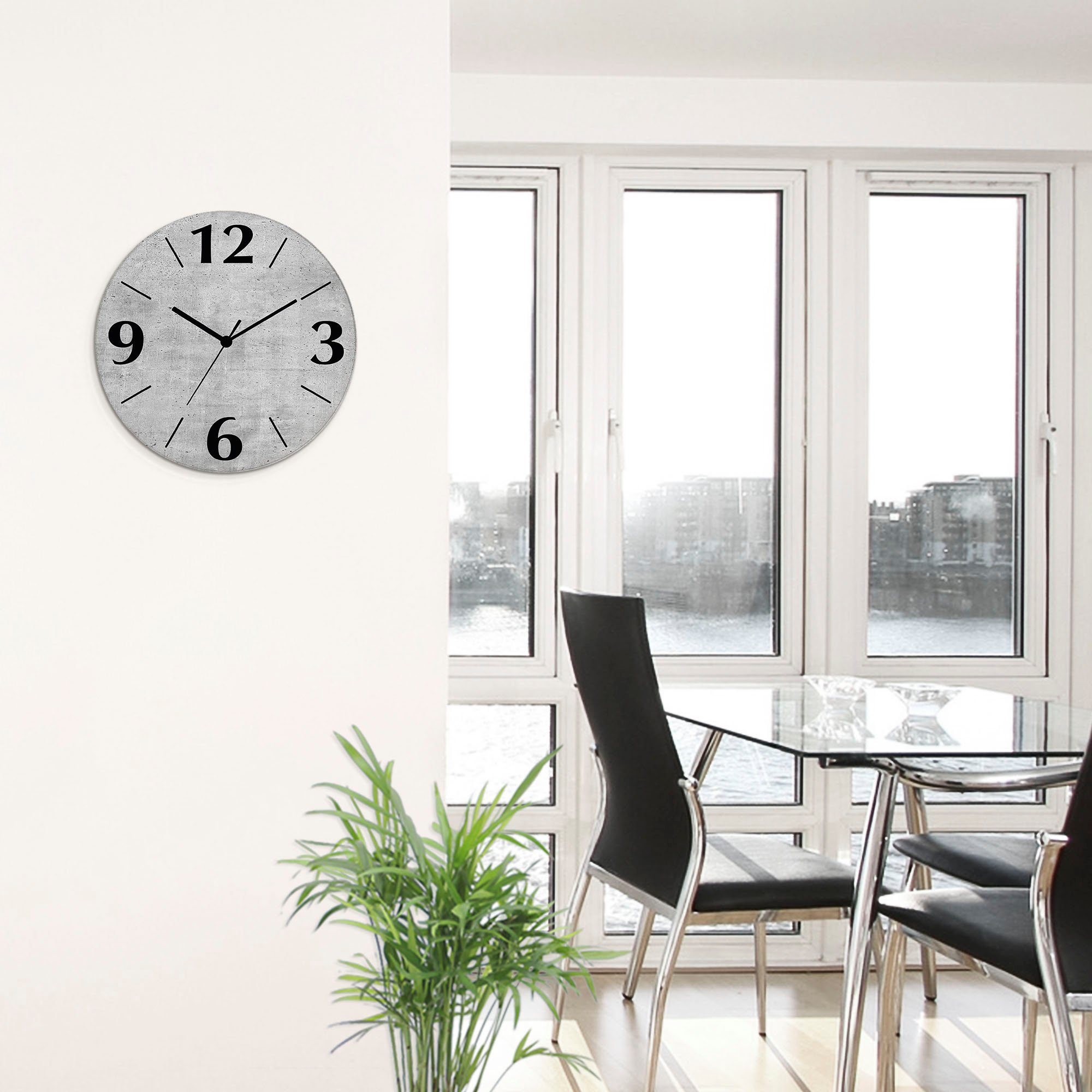 Artland Wanduhr Grauer Beton (wahlweise mit Quarz- oder Funkuhrwerk, lautlos ohne Tickgeräusche) – Bild 2 von 5