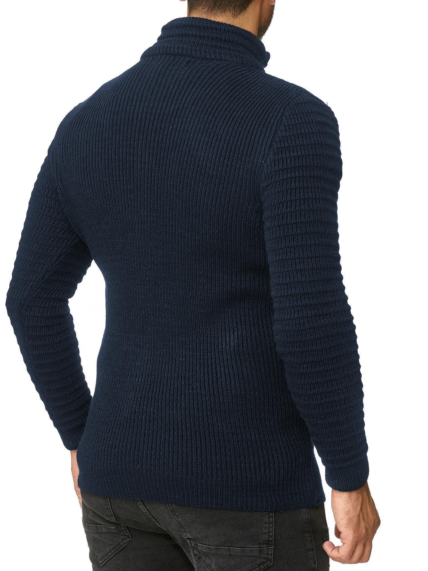 RedBridge Strickjacke aus Grobstrick mit praktischen Reißverschlusstaschen wechselnde Strickart