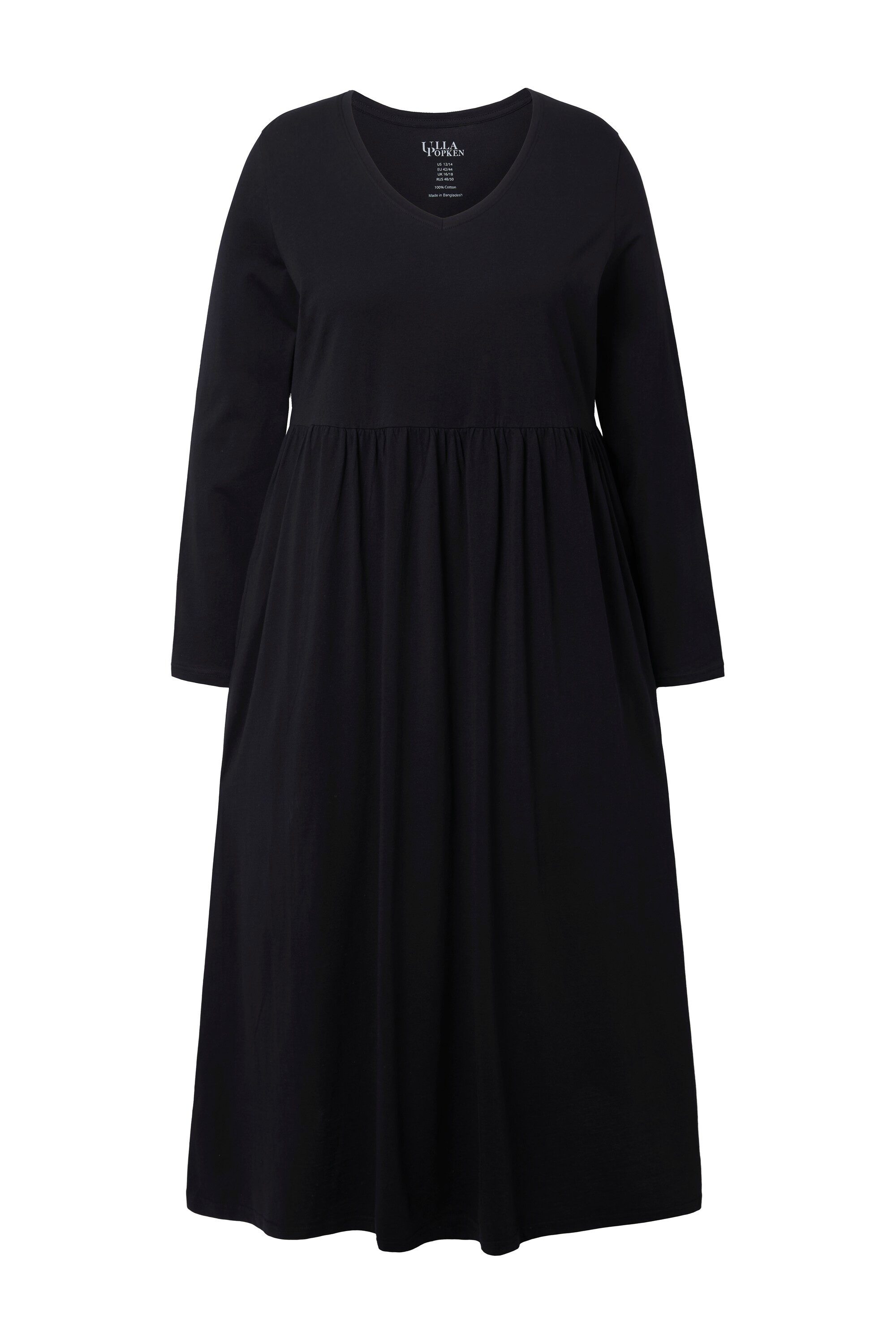 Ulla Popken Maxikleid Maxikleid A-Linie V-Ausschnitt günstig online kaufen