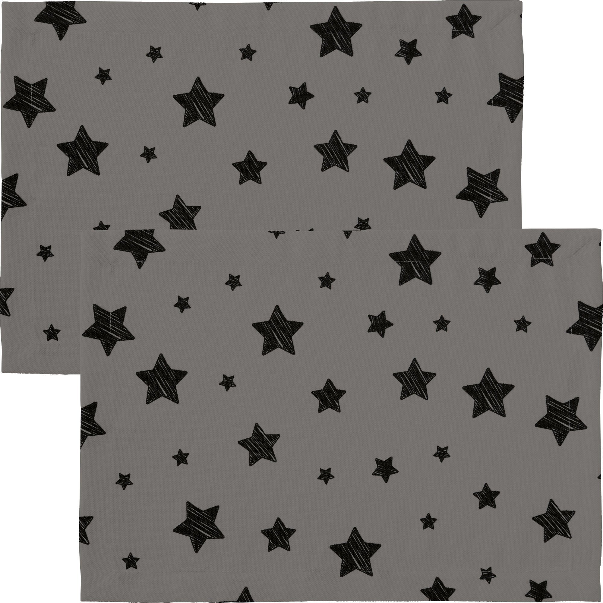 Sterne, mit Platzset, Kuvertsaum Tischset 2er-Pack, Erwin Müller, hochwertigem (2-St), fleckabweisend